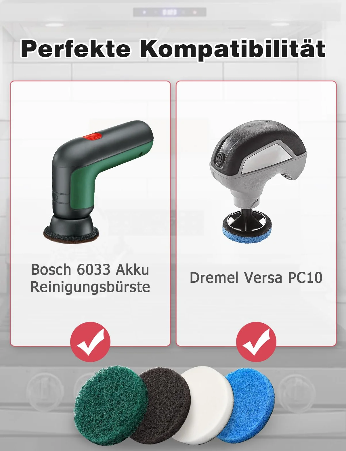 Bosch uniwersalna nasadka na szczotkę 12 bezprzewodowych podkładek do czyszczenia Mellbree 3 Performance Pads