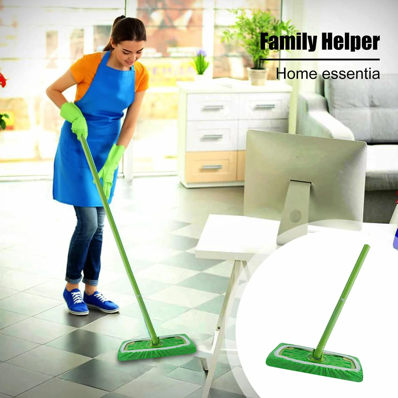 Ściereczki wielokrotnego użytku do mopa Swiffer Sweeper, wilgotne i suche, o dużej absorpcji, pokrowiec zastępczy do mopa