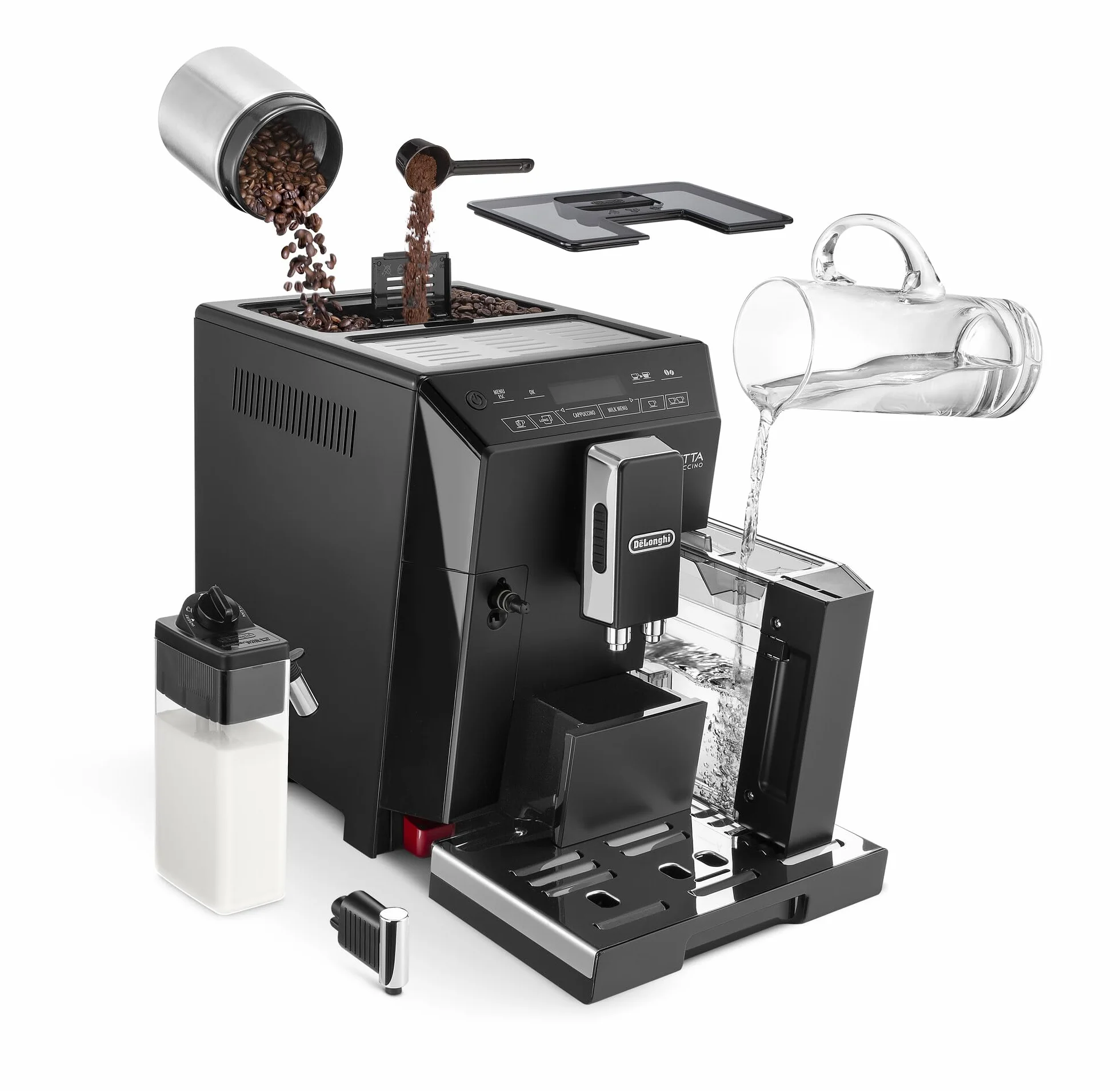 De'Longhi ECAM 44.666.B ELETTA Cappuccino, czarny wysoki połysk