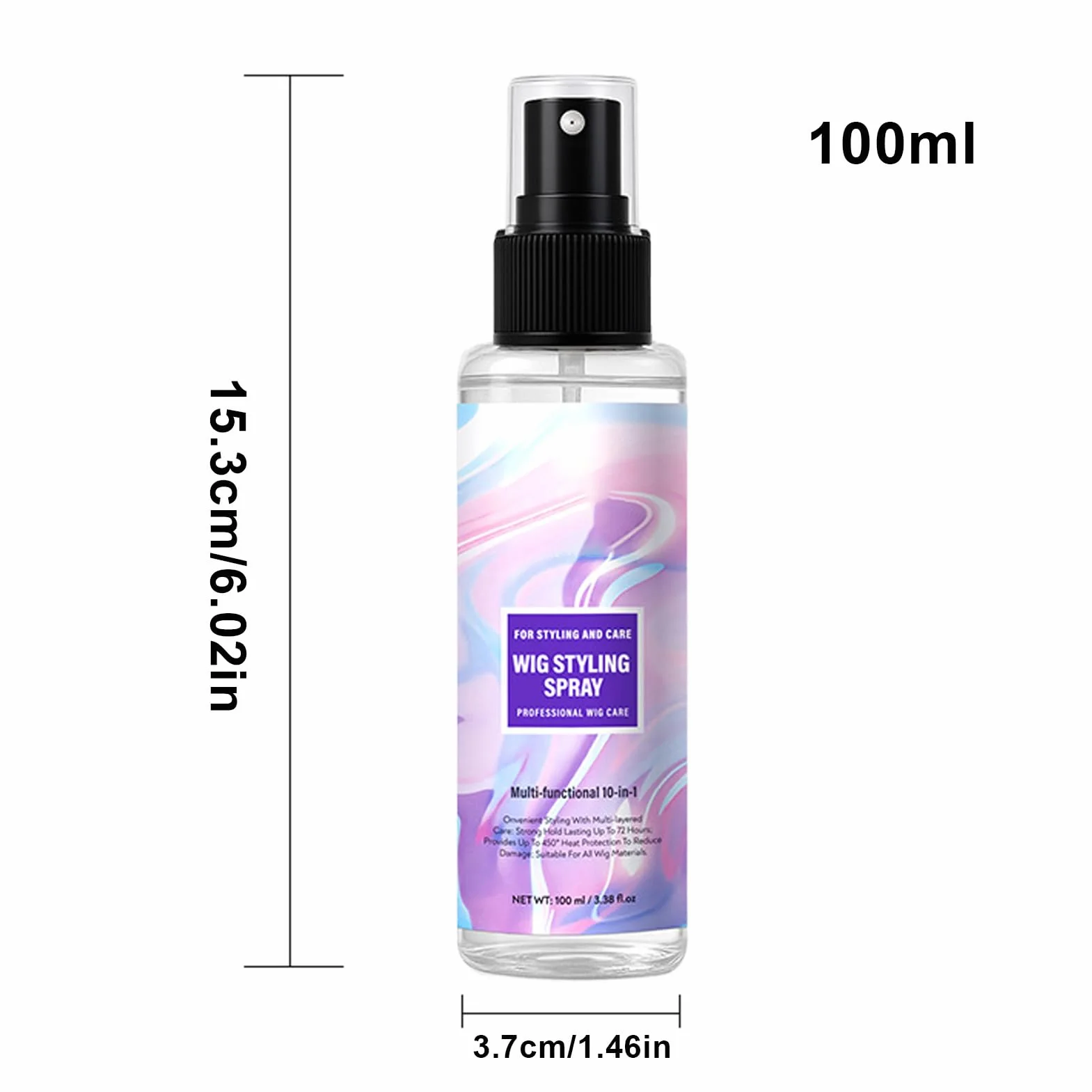 Hair Spray, Wig Spray, 100ml, Shine Without Grease, Gentle on Fibers, Nourishing Hydrating Care for Extensions, Accessories, Women, Men, Travel, Salon, Daily Use, Home, Styling