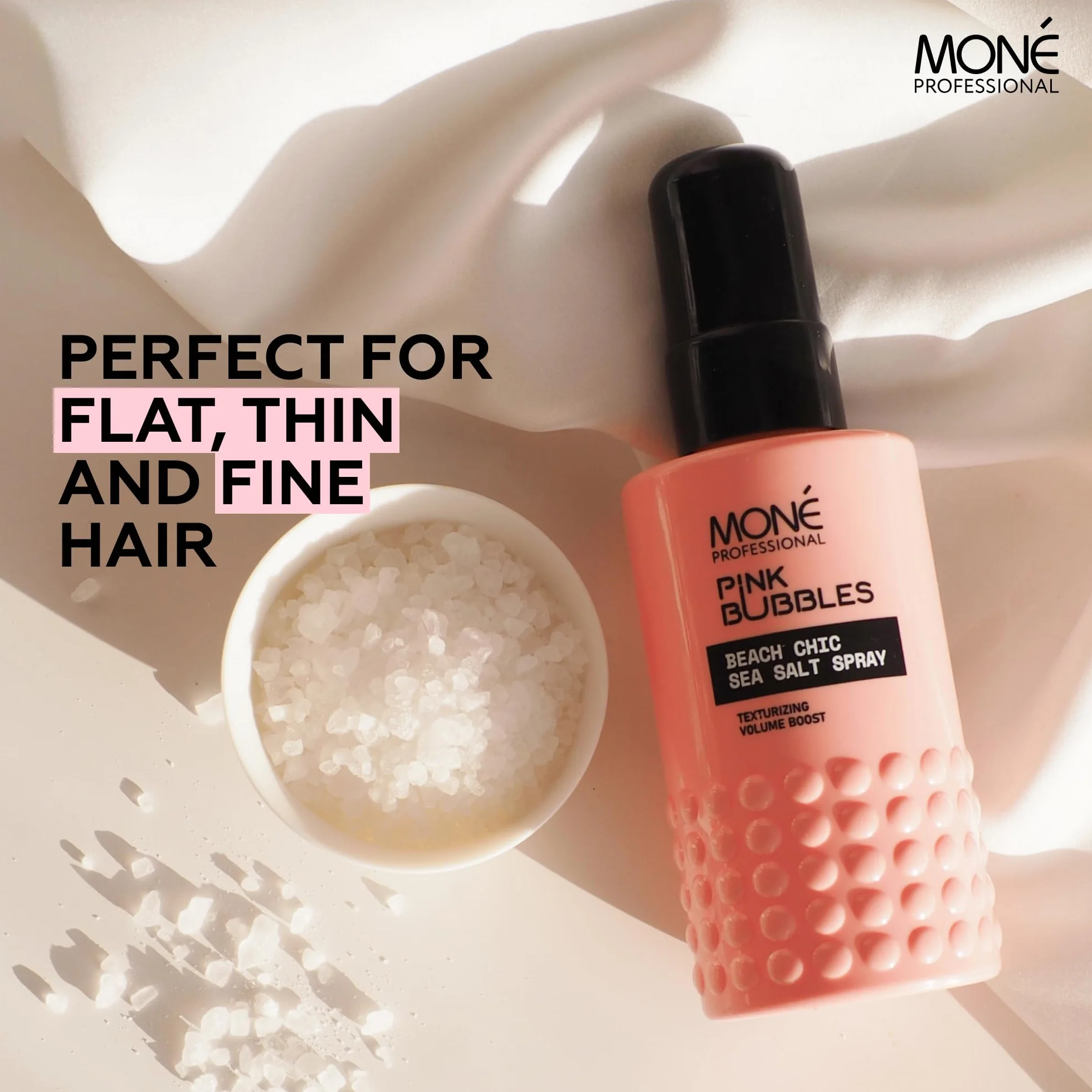 MONÉ PROFESSIONAL spray do stylizacji wody morskiej, soli morskiej, stylizacja włosów, efekt plaży z falowaniem włosów, cienkimi lub grubymi, 150 ml