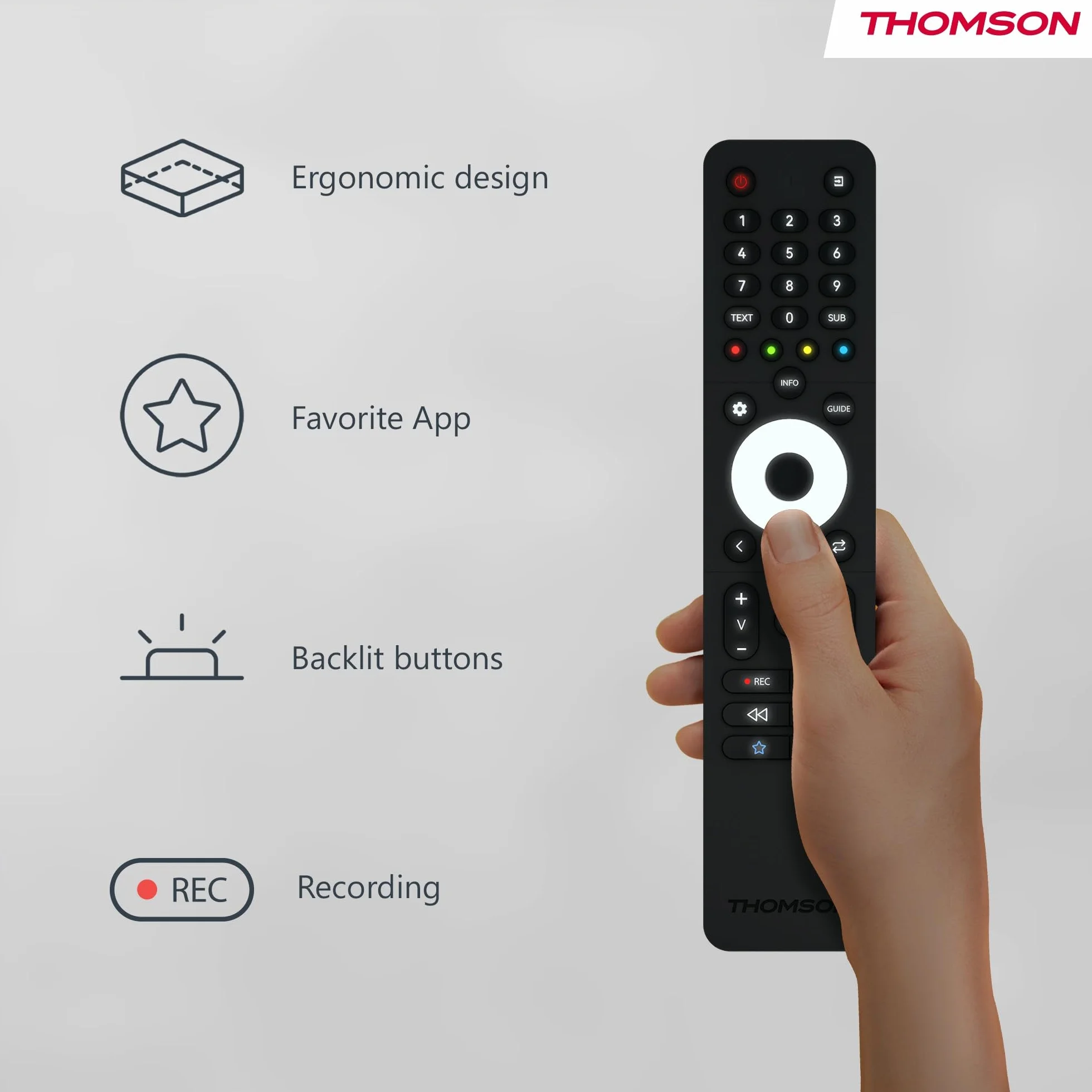 Thomson Telewizor 32 Cale (81 cm) HD Easy TV, Telewizor LED (Non-Smart), Potrójny Tuner (DVB-T/T2/C/S/S2), Dolby Audio, Tryb Hotelowy, Odtwarzacz Multimedialny, Podświetlany Pilot, 3x HDMI - 32HD2S13