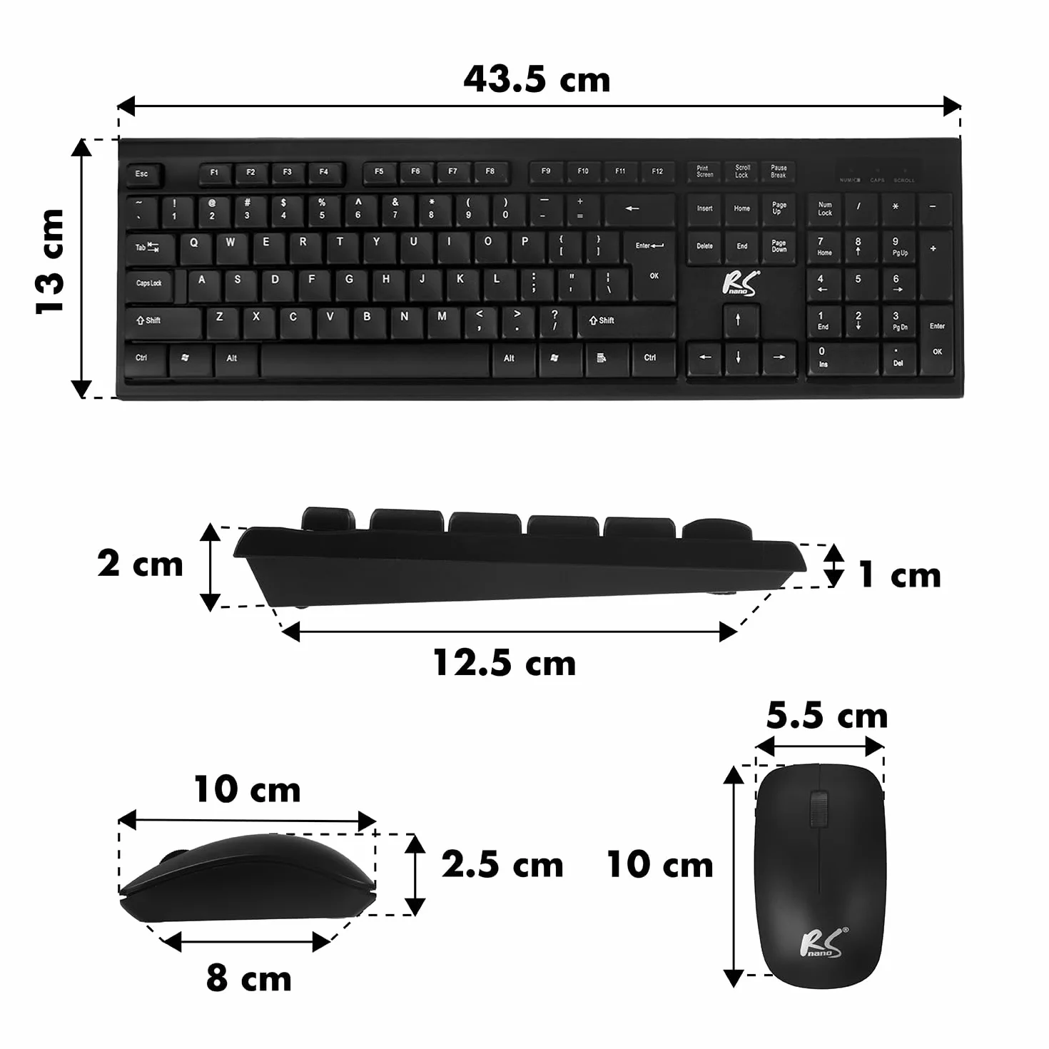 RS580 COMBO Klawiatura Membranowa i Mysz Bezprzewodowa Zestaw