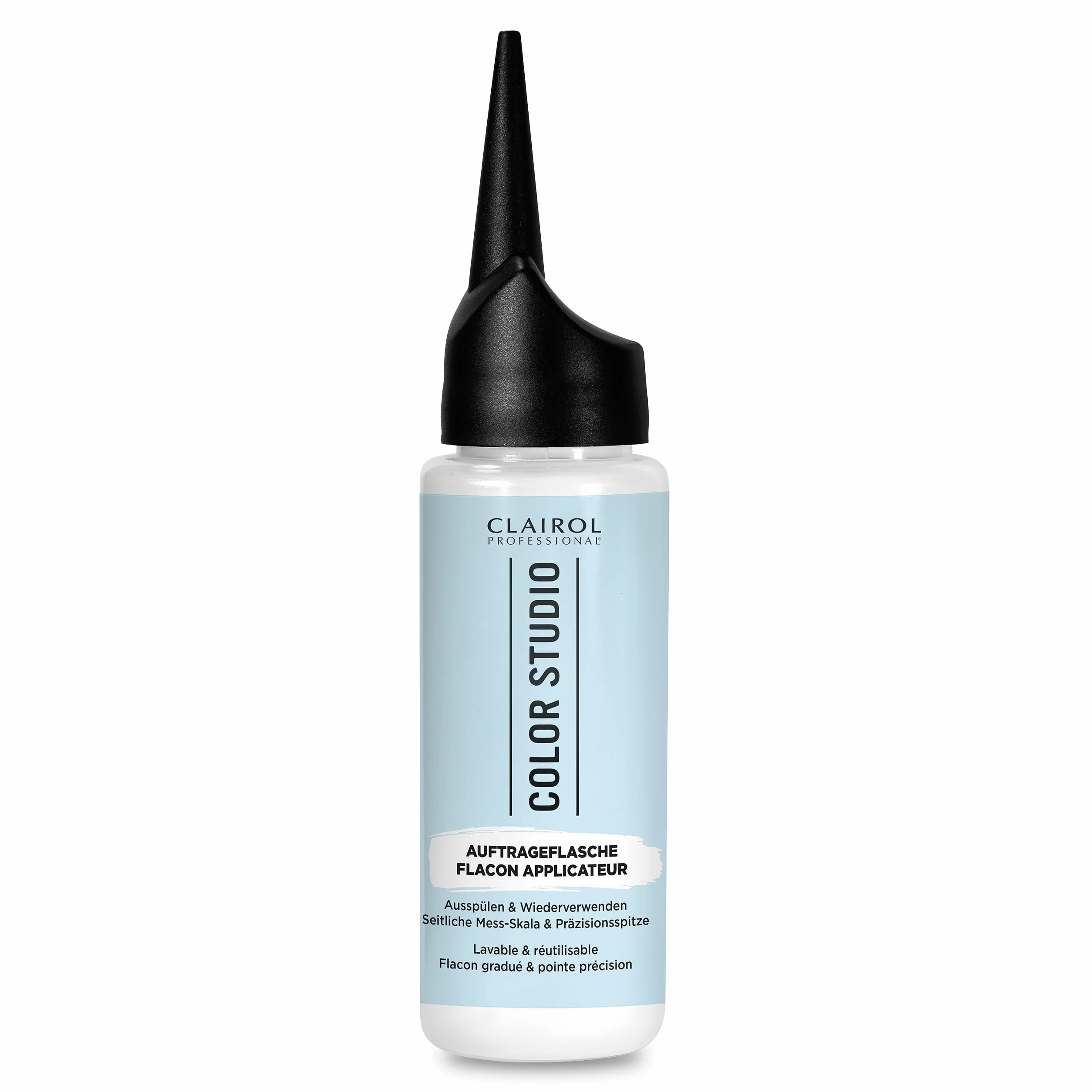 Clairol Professional Color Studio butelka do nakładania farby do włosów (200 ml) – akcesoria fryzjerskie wielokrotnego użytku do mieszania i nakładania – z precyzyjną końcówką i boczną skalą