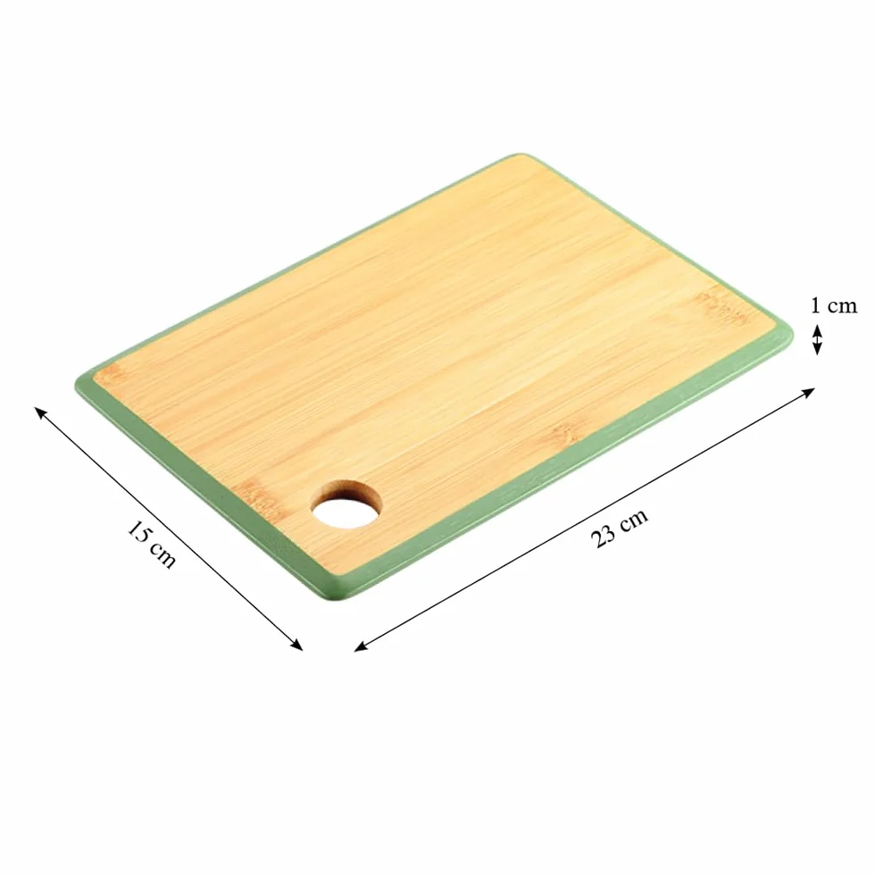 KESPER | deska do krojenia, materiał: bambus, wymiary: 23 x 15 x 1 cm, kolor: brązowy, zielony | 58261