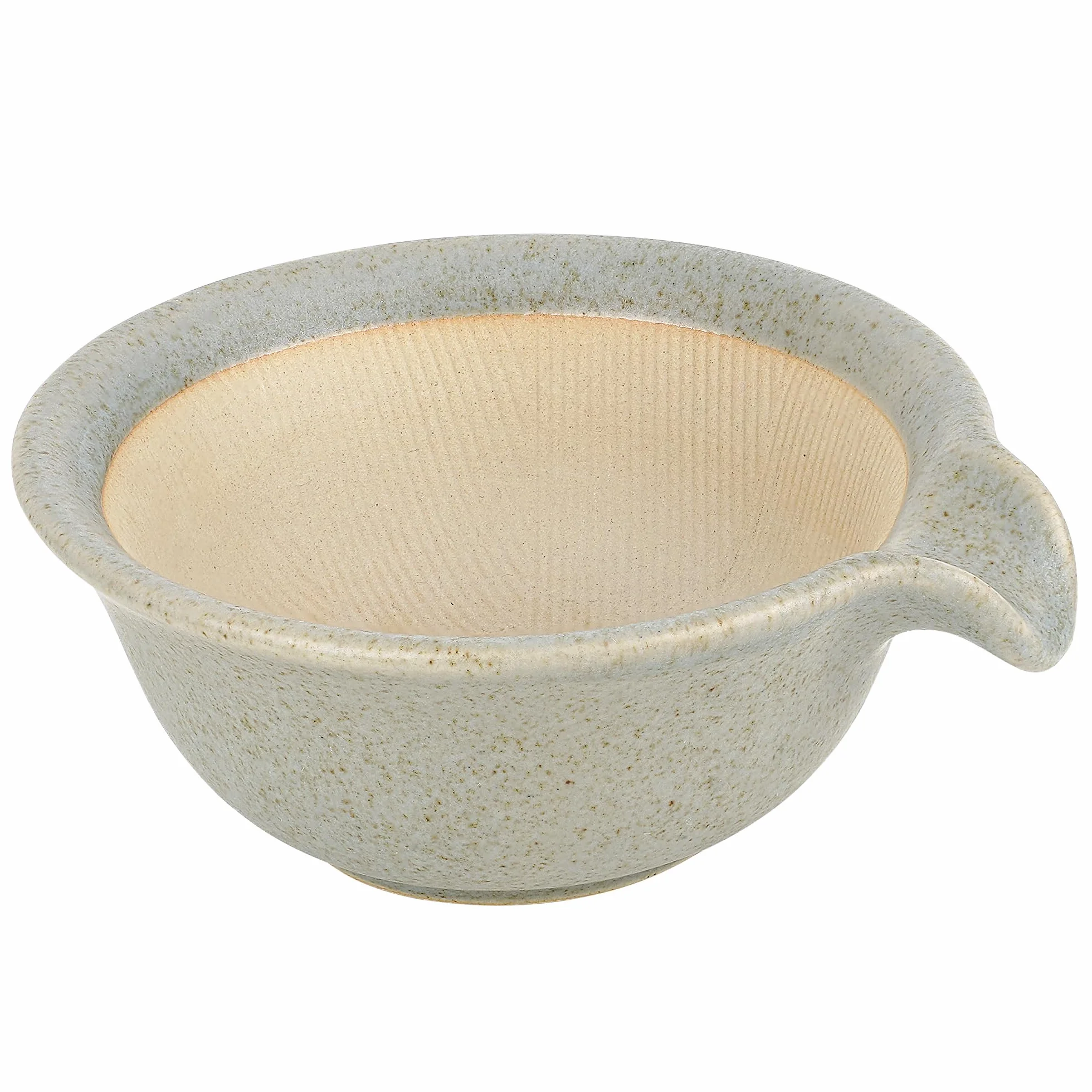 Linkidea Ceramiczna miska do golenia i pielęgnacji brody dla mężczyzn, szeroki kubek do spieniania na mokre maszynki do golenia, tradycyjny kubek na krem do golenia (szary)