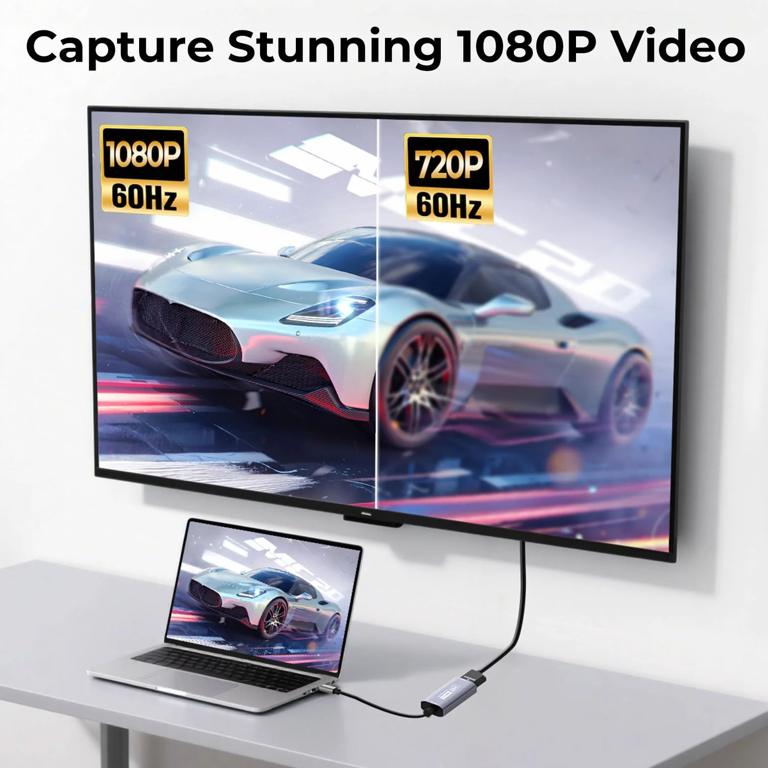 Guermok Karta przechwytywania wideo, karta przechwytywania audio USB 3.0 HDMI na USB C, 4K 1080p60fps urządzenia przechwytujące do gier na żywo rejestrator wideo, działa z systemem Windows Mac OS dla