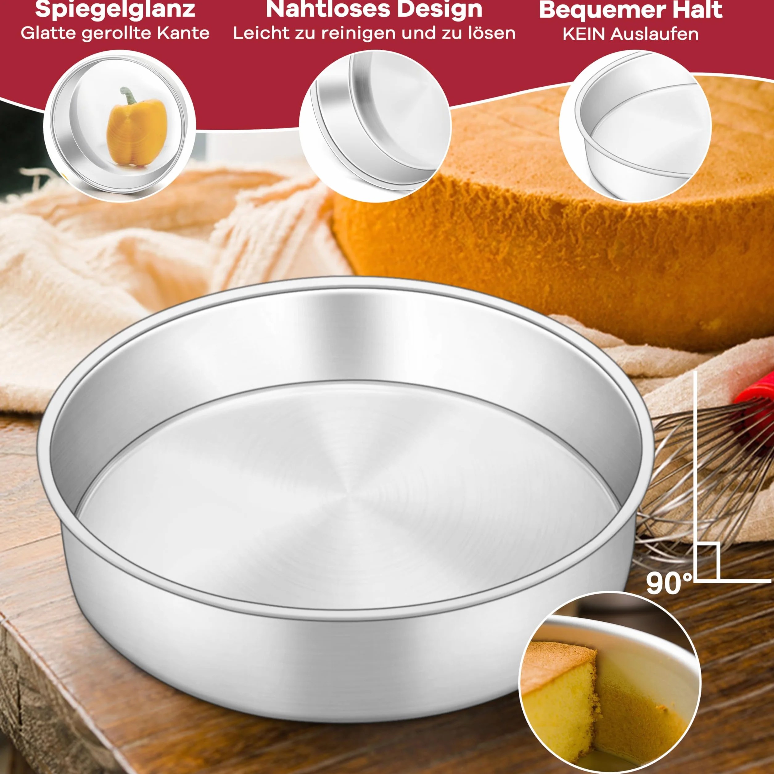 HaWare Okrągła forma do pieczenia 20 cm stal nierdzewna 2 sztuki