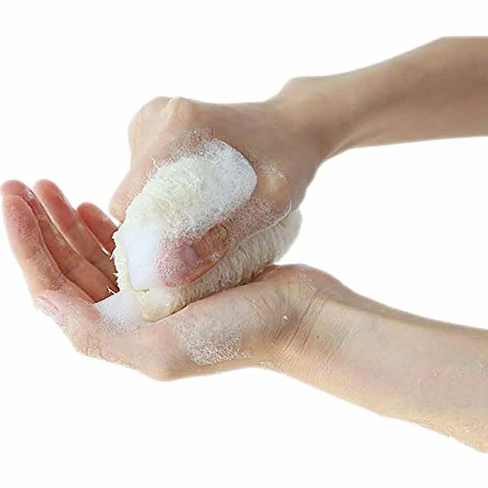 VOARGE Zestaw 6 gąbek do czyszczenia ciała (około 4 cali), naturalna luffa, gąbka do spa