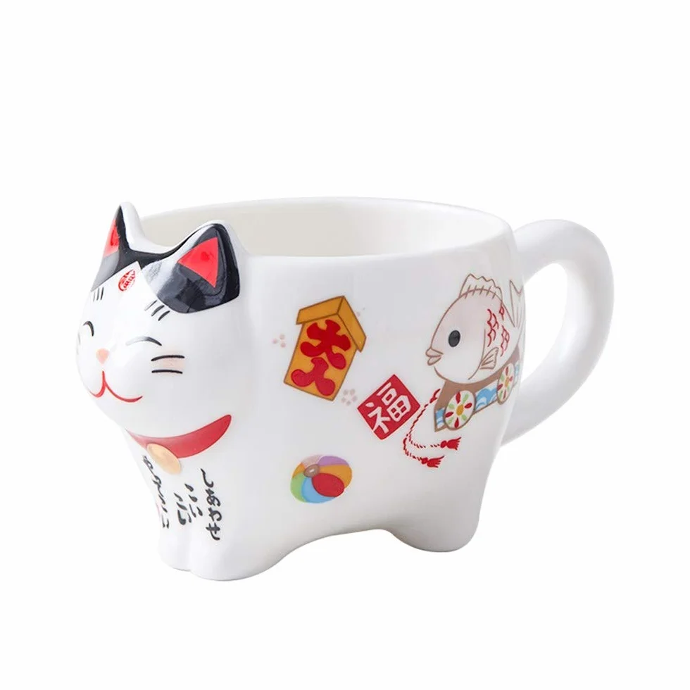 Szczęśliwy kot porcelanowy zestaw do herbaty kreatywny ceramiczny dzbanek do herbaty z filtrem piękny kot czajniczek kubek