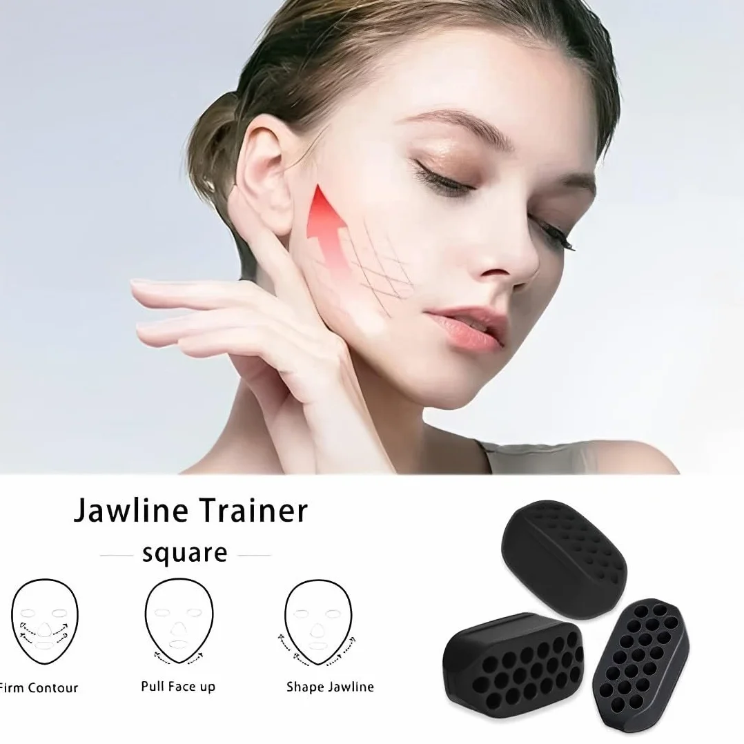 Jaw Trainer, 6 sztuk Jawline Exerciser i trening szczękowy, trening szczękowy, trener szczękowy, podwójny podbródek, do ćwiczeń mięśni twarzy, mężczyzn i kobiet, A
