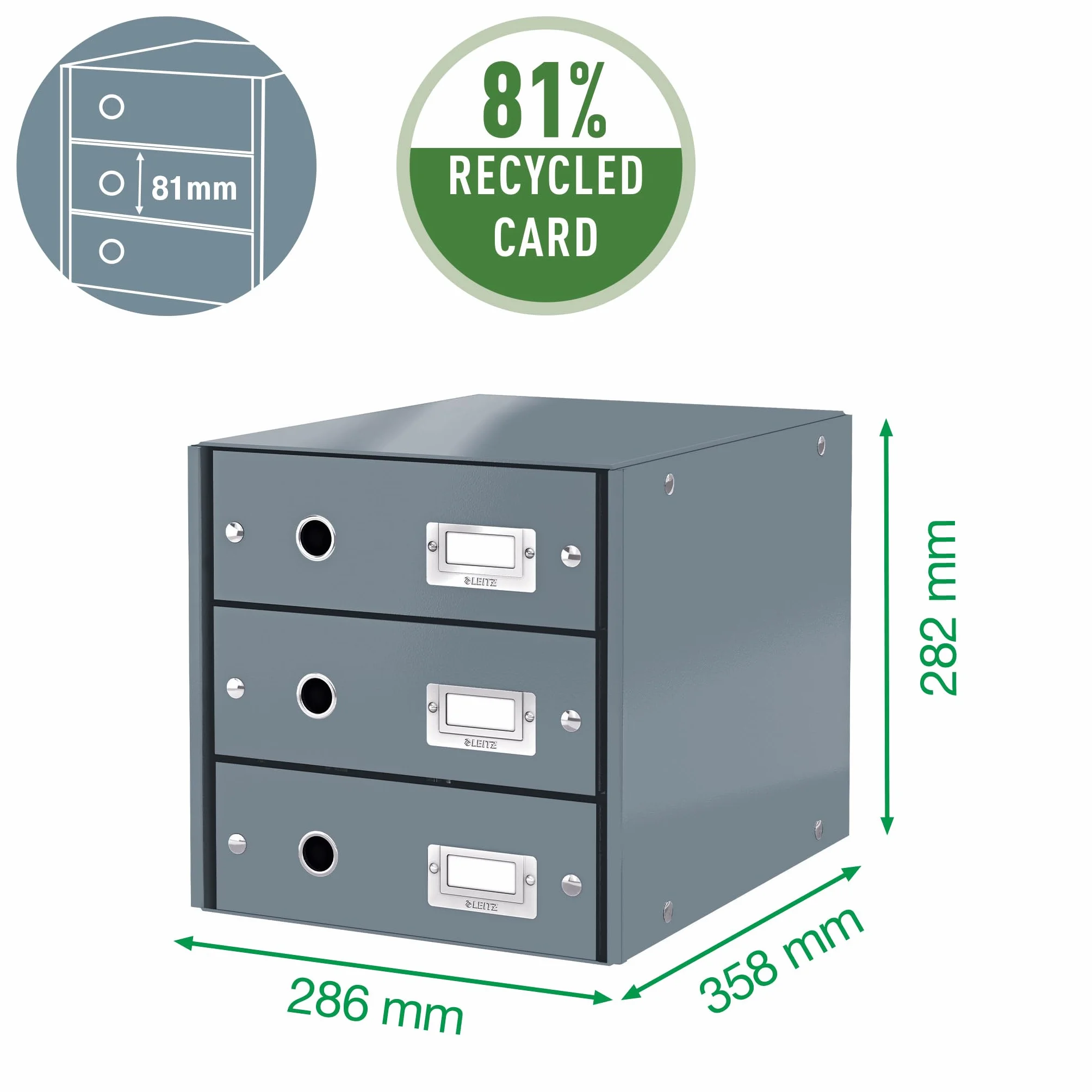 Leitz Szafka szufladowa 3 szuflady A4 Click and Store Range czarna
