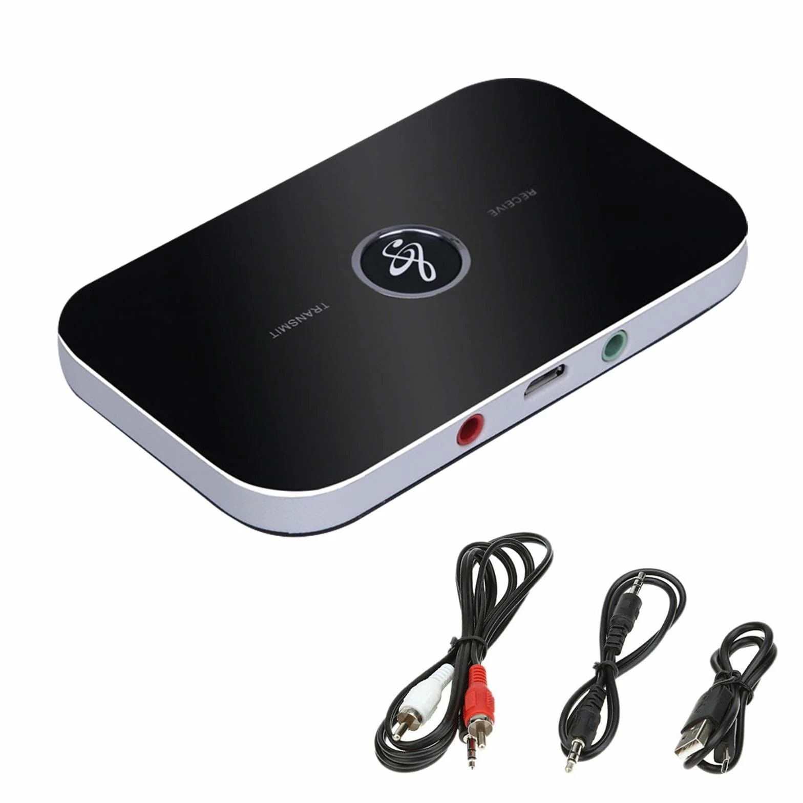 Adapter Bluetooth 5.0, Aicharynic 2 w 1 nadajnik audio, odbiornik Bluetooth, adapter audio, odbiornik z AUX 3,5 mm RCA, bezprzewodowy dźwięk HD, system stereo do telewizora, komputera, słuchawek,