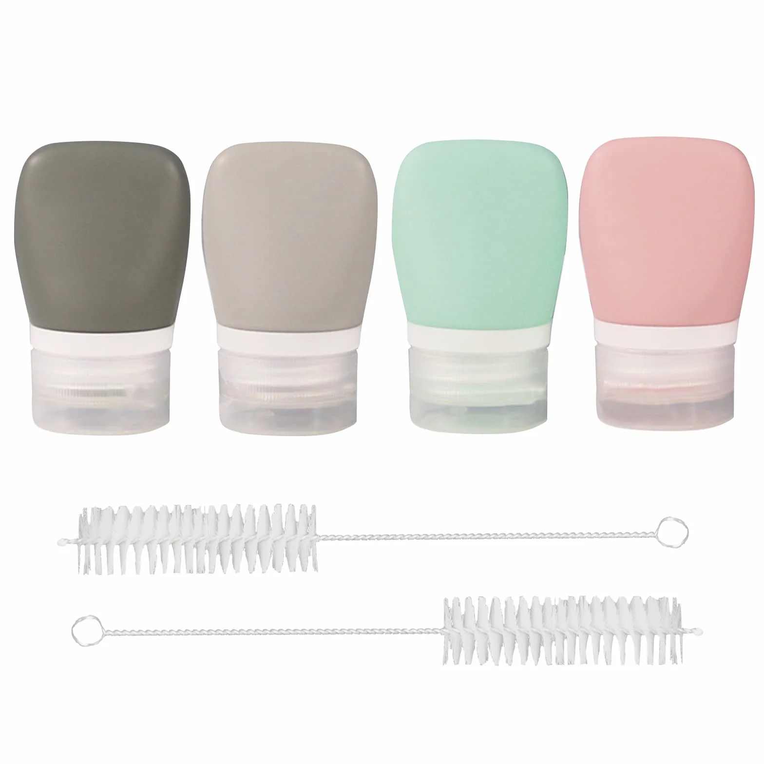 Zestaw butelek do squeeze do sałatek, szczelne mini butelki na przyprawy, przenośny pojemnik na dressing z szczotką do czyszczenia (38 ml)