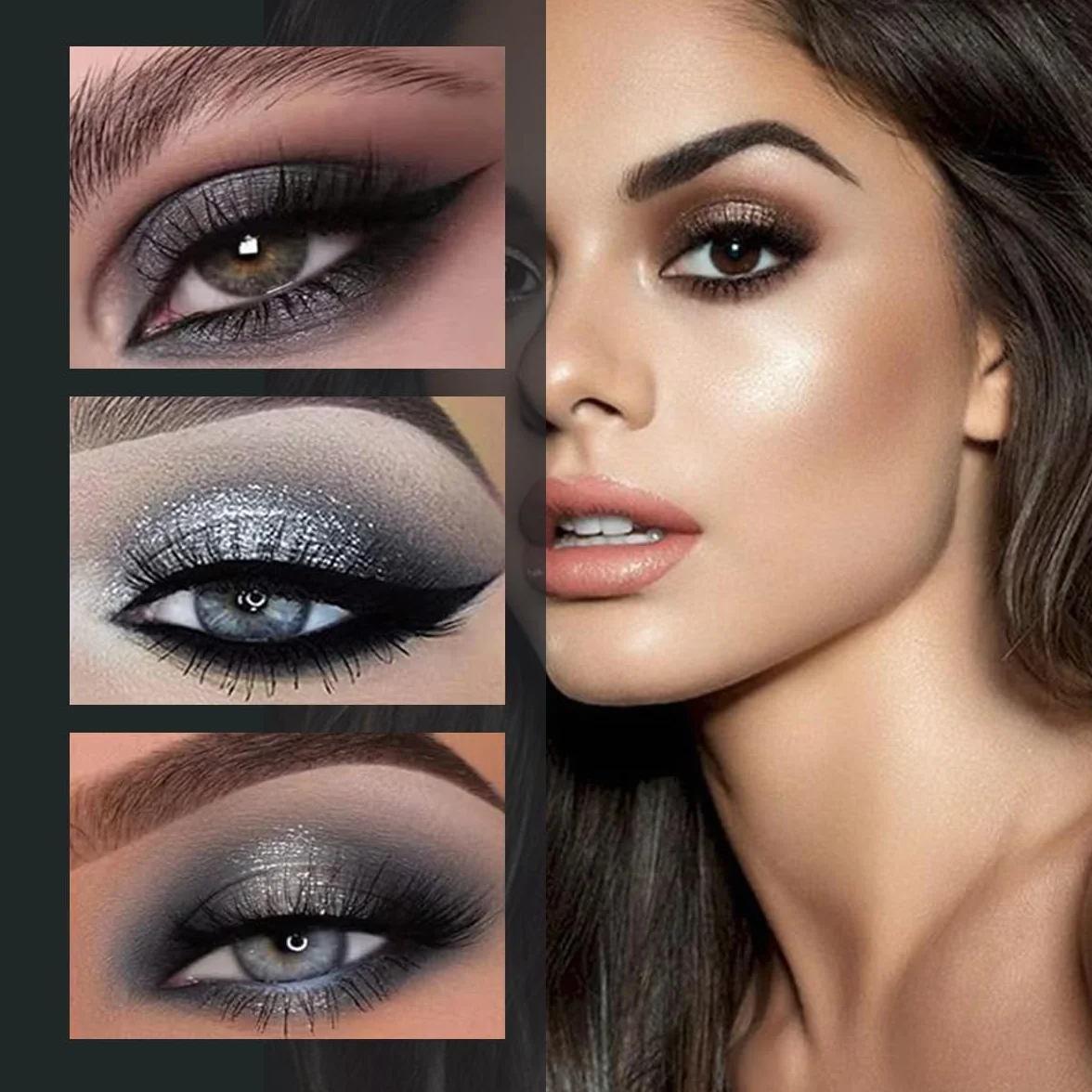 24 kolorów czarno-szare paleta cieni do powiek Smokey, matowe cienie do powiek Smoky, błyszczące, wysoko pigmentowane podstawowe cienie do powiek w kolorach czarny, biały, szary, do makijażu na