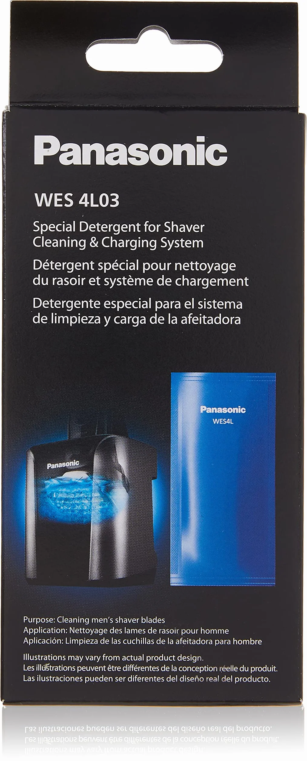 Panasonic Golarka męska, rozwiązanie do automatycznego czyszczenia i ładowania, zestaw 3 sztuk (WES4L03)