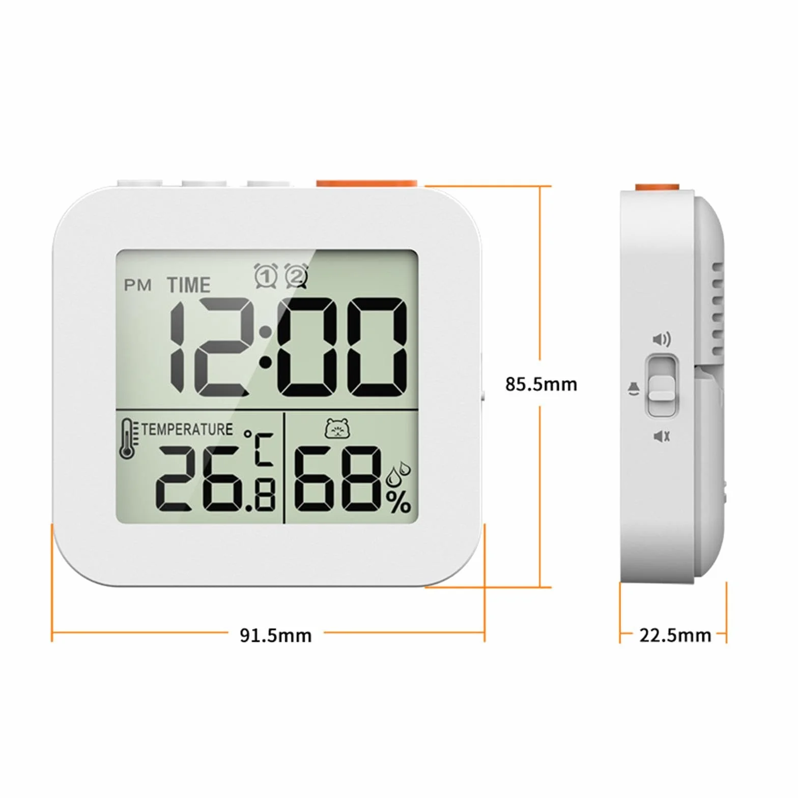 Cyfrowy zegar do prysznica wodoodporny z dużym wyświetlaczem LCD monitoruje temperaturę i wilgotność
