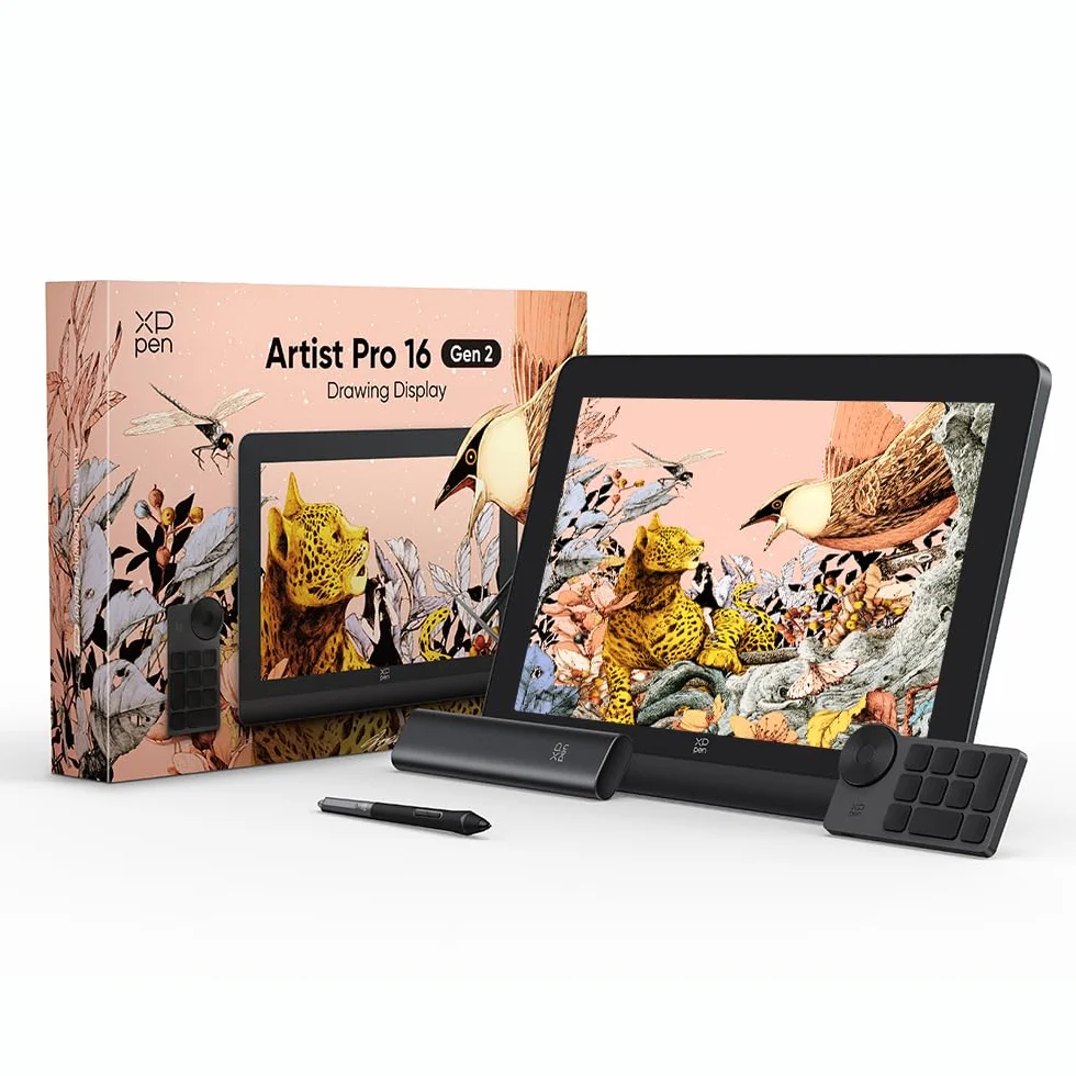 XPPen Artist PRO 16 Gen.2 wyświetlacz graficzny, 16 cali, rysik X3 Pro i szybki pilot, tablet graficzny 99% sRGB