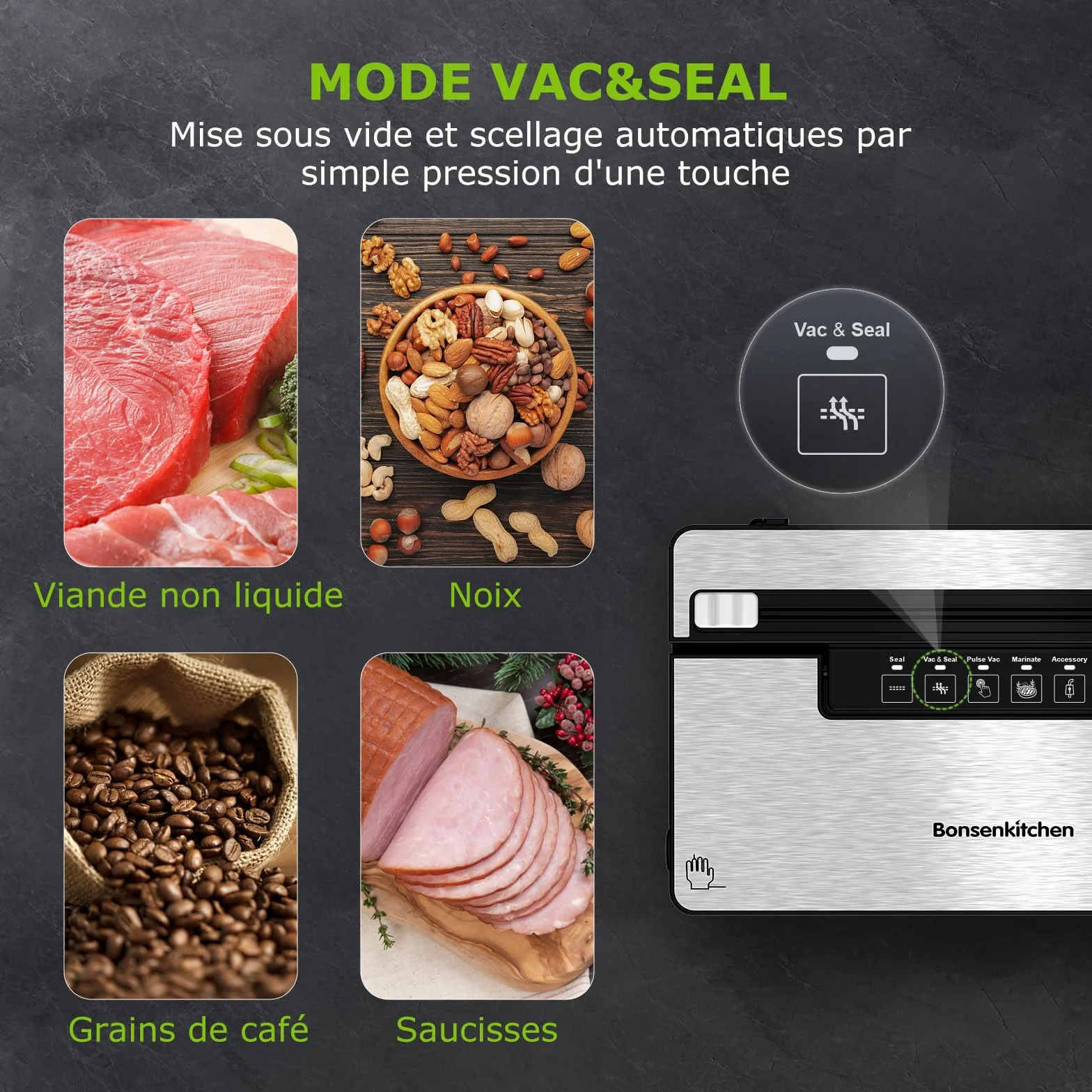 Bonsenkitchen Globefish próżniarka do ciągłej pracy z dużą prędkością