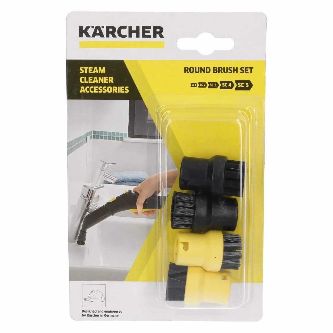 KÄRCHER 2.863-264.0 oryginalne 4 x dysze nasadowe dysze zestaw szczotek okrągłych szczotek do czyszczenia parą stacja parowa