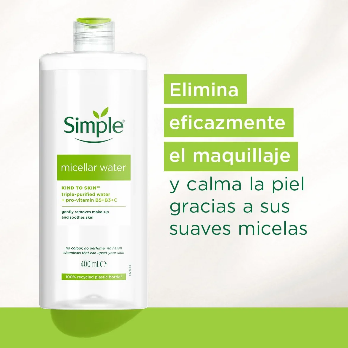 Simple Kind to Skin Micellar Micellar Cleansing Water UK # 1 marka do pielęgnacji skóry twarzy * Natychmiastowy nawilżający do demakijażu 400 ml