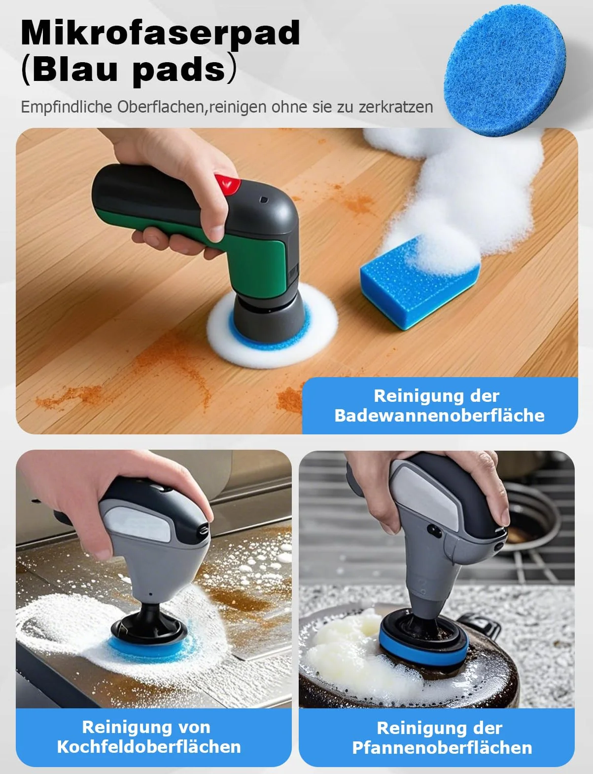 Bosch uniwersalna nasadka na szczotkę 12 bezprzewodowych podkładek do czyszczenia Mellbree 3 Performance Pads