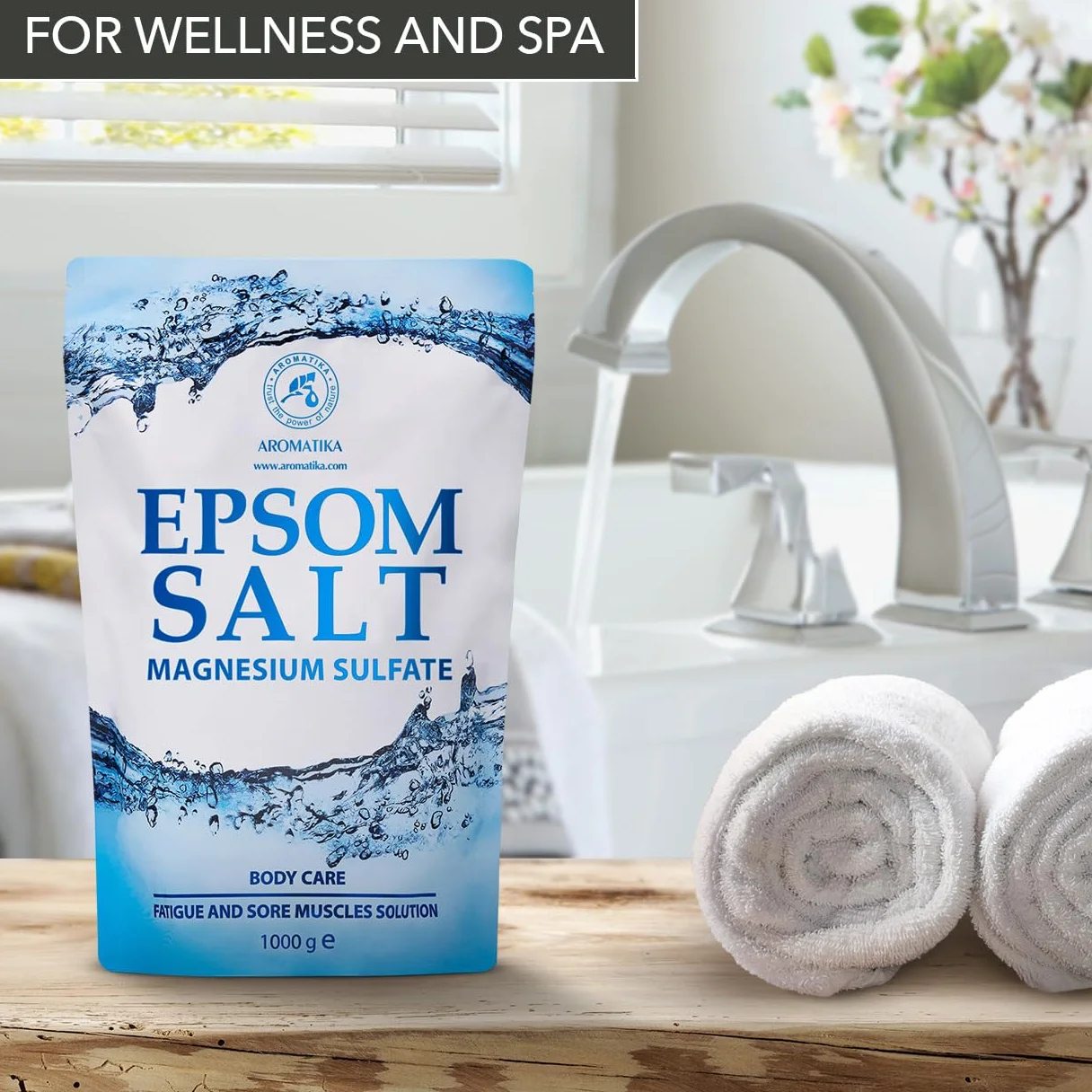 Epsom Bath Salt 5kg - 100% Pure & Natural Epsom Salt - Concentrated Magnesium Sulphate - Soothing & Relieves Sore Muscles - Body Care - Good Skin Care & Muscle Relaxant