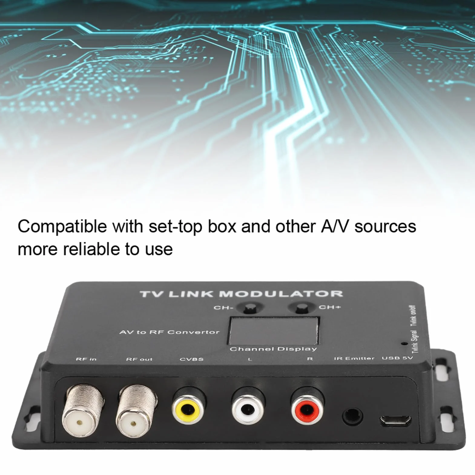 Modulator Gugxiom RF HDMI, Adapter na HDMI Modulator UHF Modulator łącza Telewizyjnego, Modulator UHF Modulator Konwerter AV na RF Przedłużacz IR Modulator RF do Telewizora,