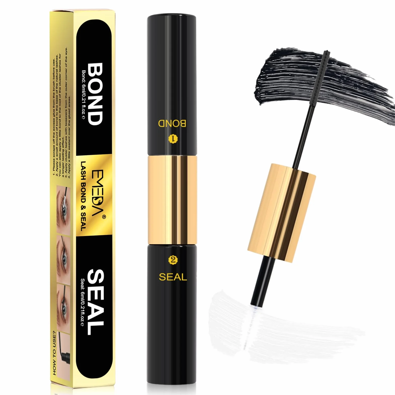 EMEDA Lash Bond and Seal for Cluster Lashes Klej do rzęs i uszczelka do kępek rzęs DIY klej i uszczelka do pojedynczych kępek rzęs eyelash bond and seal for DIY lash extensions 12ml