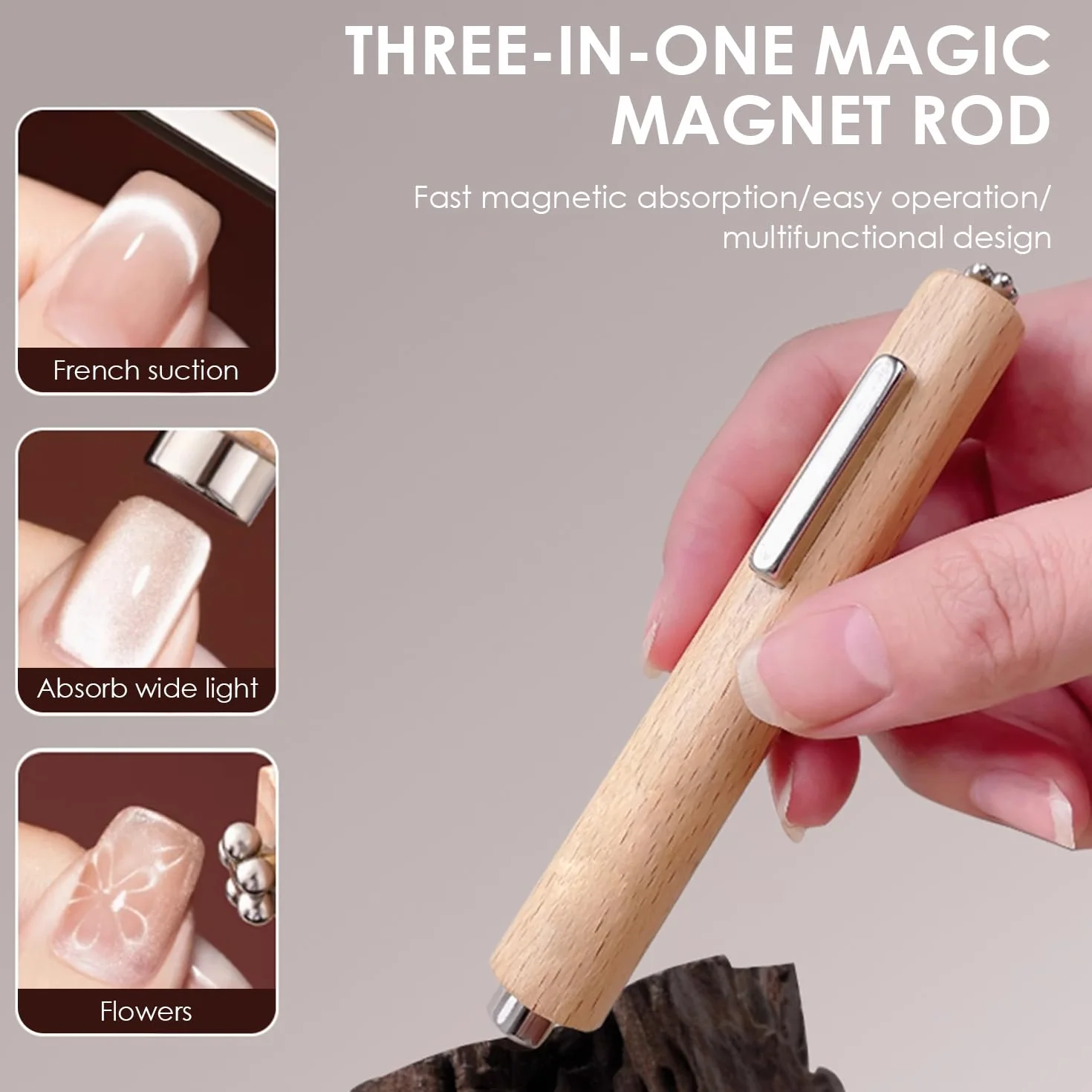 2 szt. Magnesy kocie oko, narzędzia magnetyczne do paznokci, cylindryczne mocne kamienie magnetyczne, odpowiednie do studiów paznokci S i domu DIY Nail Art.