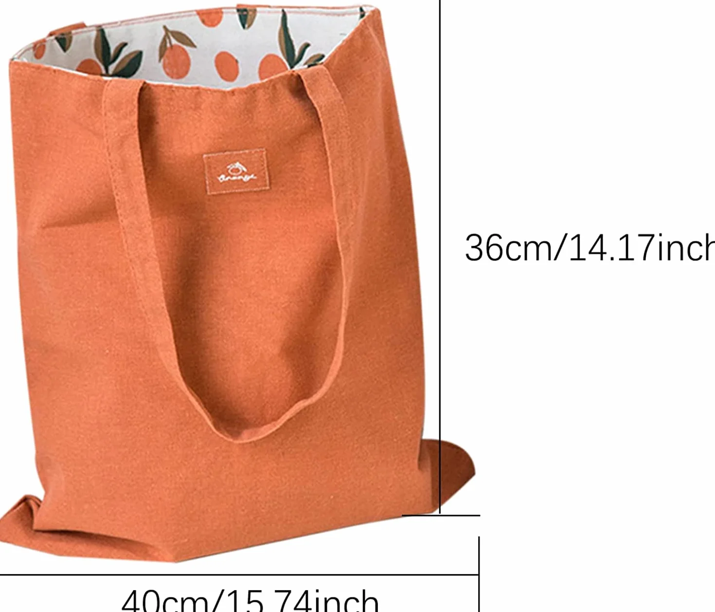 Dwustronna torba lniana bawełna 40 x 36 cm