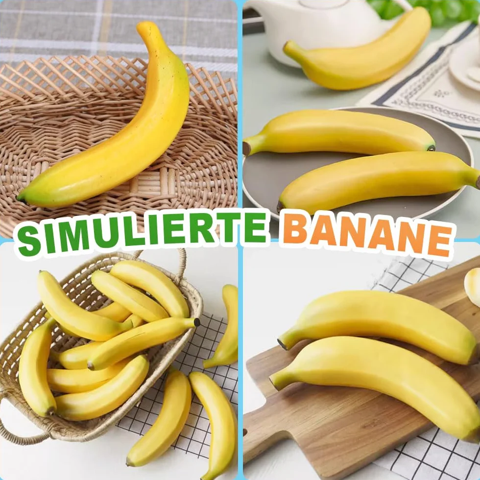 LATRAT 10 sztuk sztucznych bananów dekoracyjnych, realistycznych owoców na imprezę