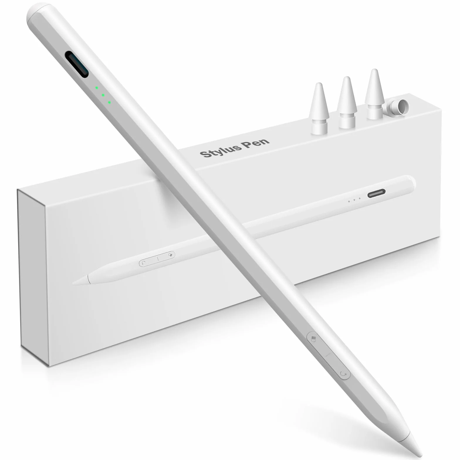 Rysik do iPada Apple (2018-2024), nowe przyciski cofania i gumka do ścierania, szybkie ładowanie, kompatybilny z iPad Pro 12,9"/11"/M4, 10/9/8/7/6. Gen, Air 3/4/5/M2, Mini 6/5