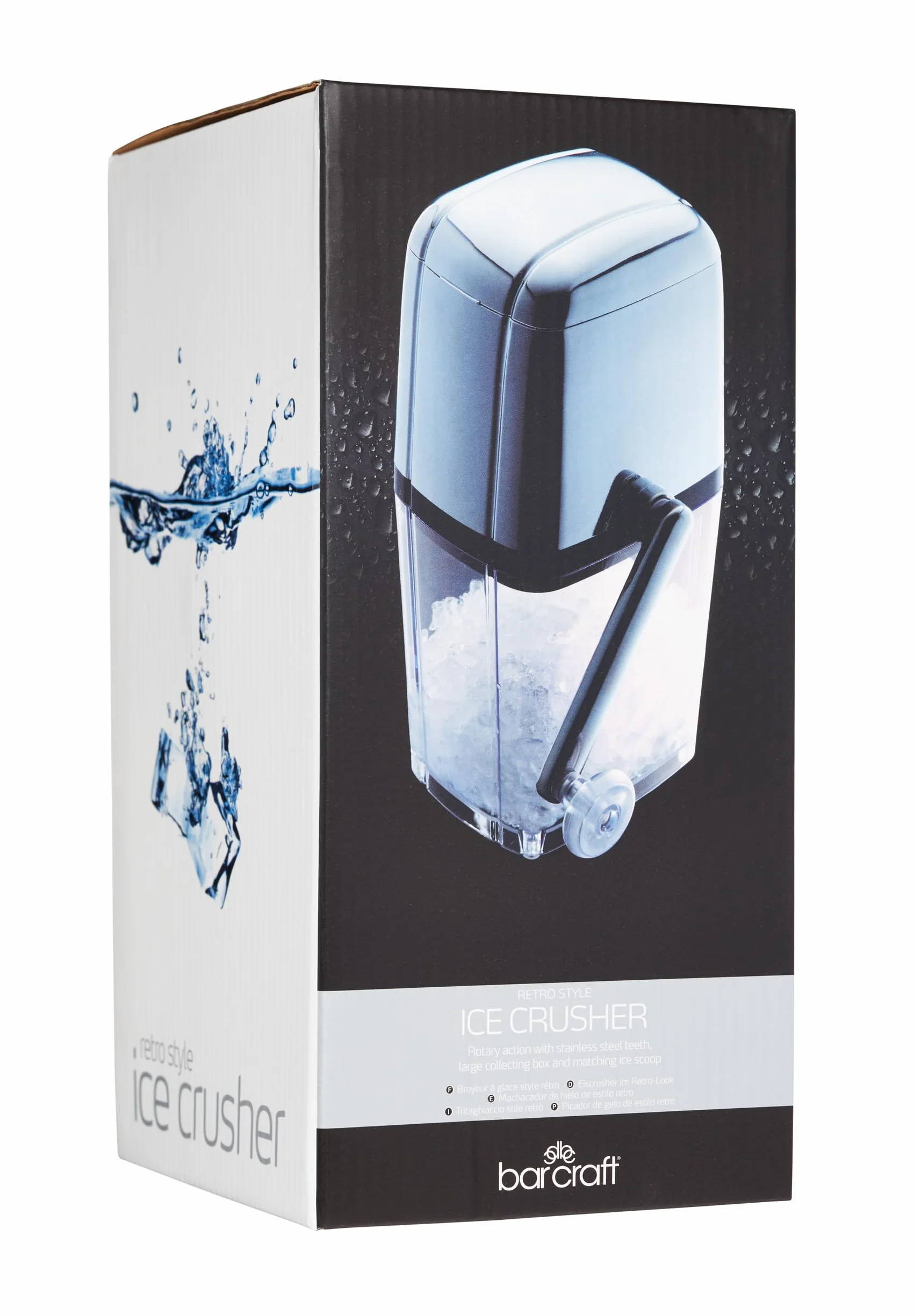 BarCraft Ice Crusher do koktajli, stal nierdzewna, 15,5 x 13,5 x 28 cm
