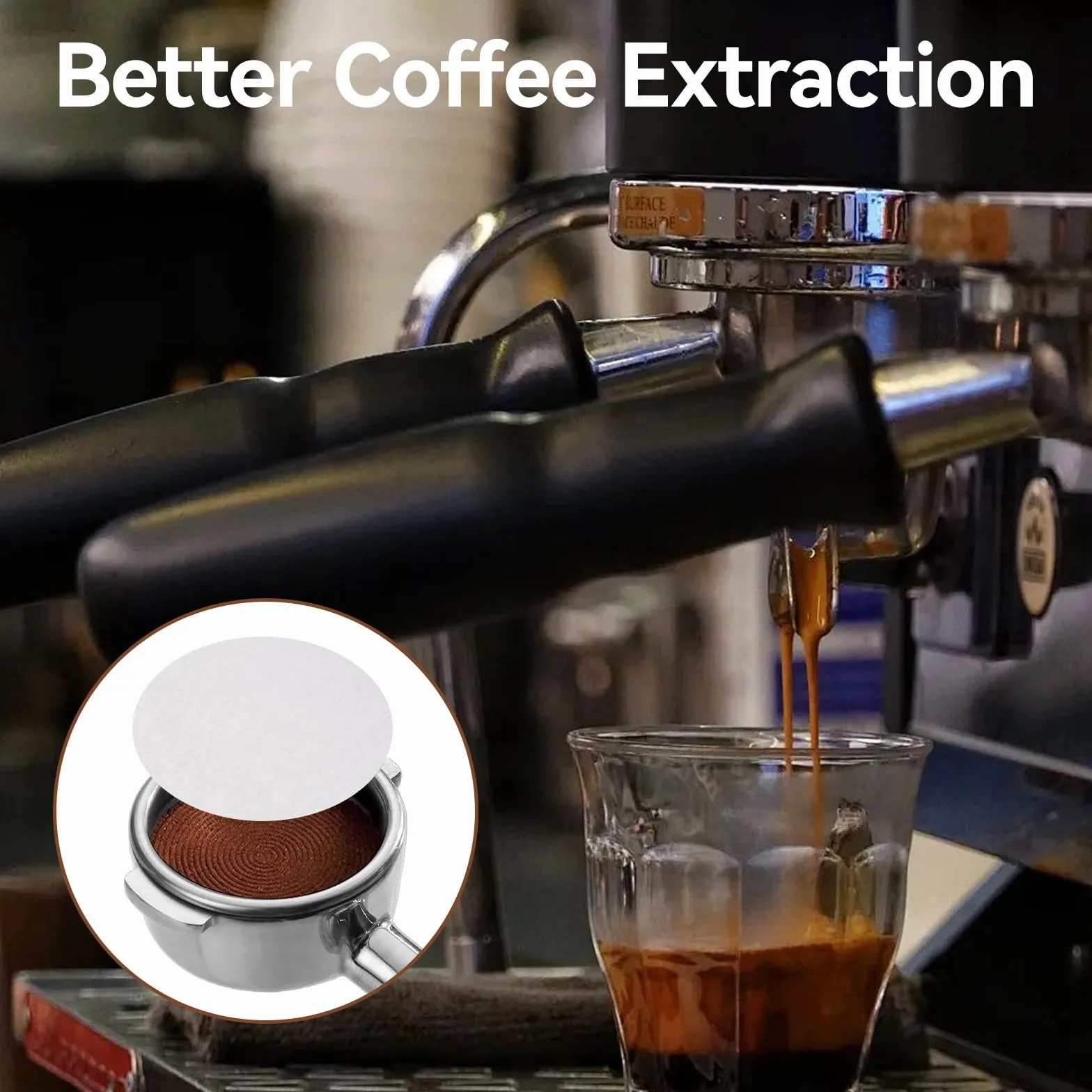 500 sztuk filtrów laboratoryjnych papierowych do kawy i espresso, 58 mm, białe