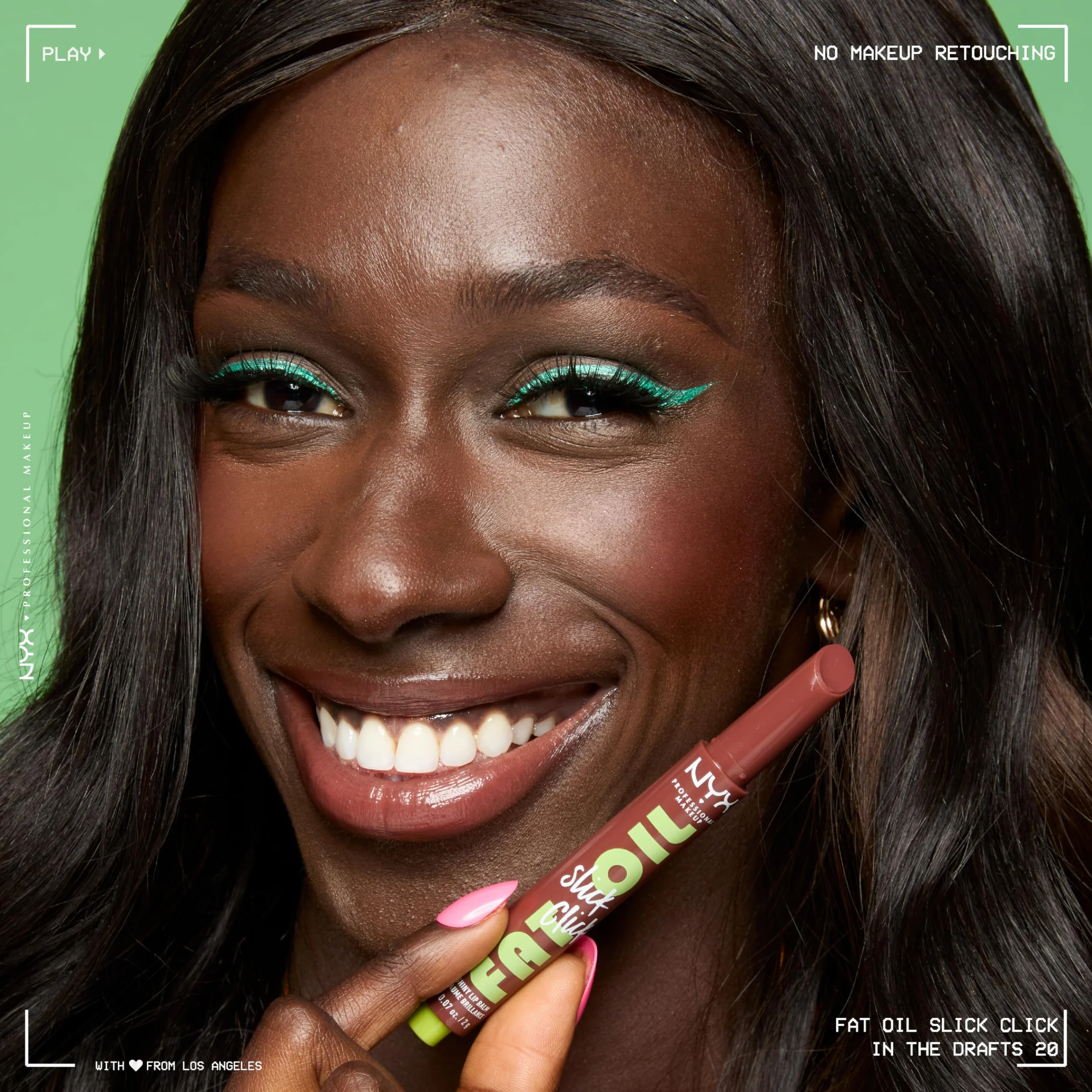 Nyx Professional Makeup - Przyciemniany balsam do ust - Przyciemniane i nawilżone usta - 12 godzin nawilżenia - Wzbogacony pigmentami - wegańska formuła - Fat Oil Slick Click- Odcień : Caption This