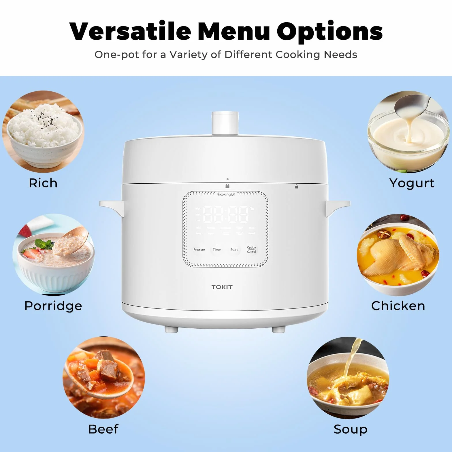 TOKIT Pressure Cooker 5 l, szybkowar elektryczny wielofunkcyjny z 14 programami, MiHome Smart Control