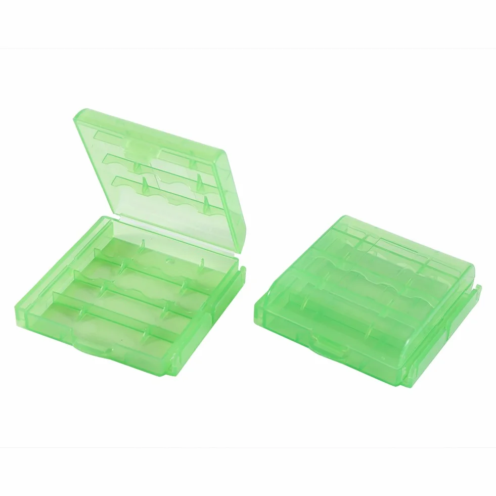 Richer-R 10 x pudełko na baterie klasy premium, 10 sztuk, wielofunkcyjne pudełko na baterie AA/AAA, przezroczyste pudełko ochronne na baterie AA i AAA w podróży, na kemping, 5 kolorów