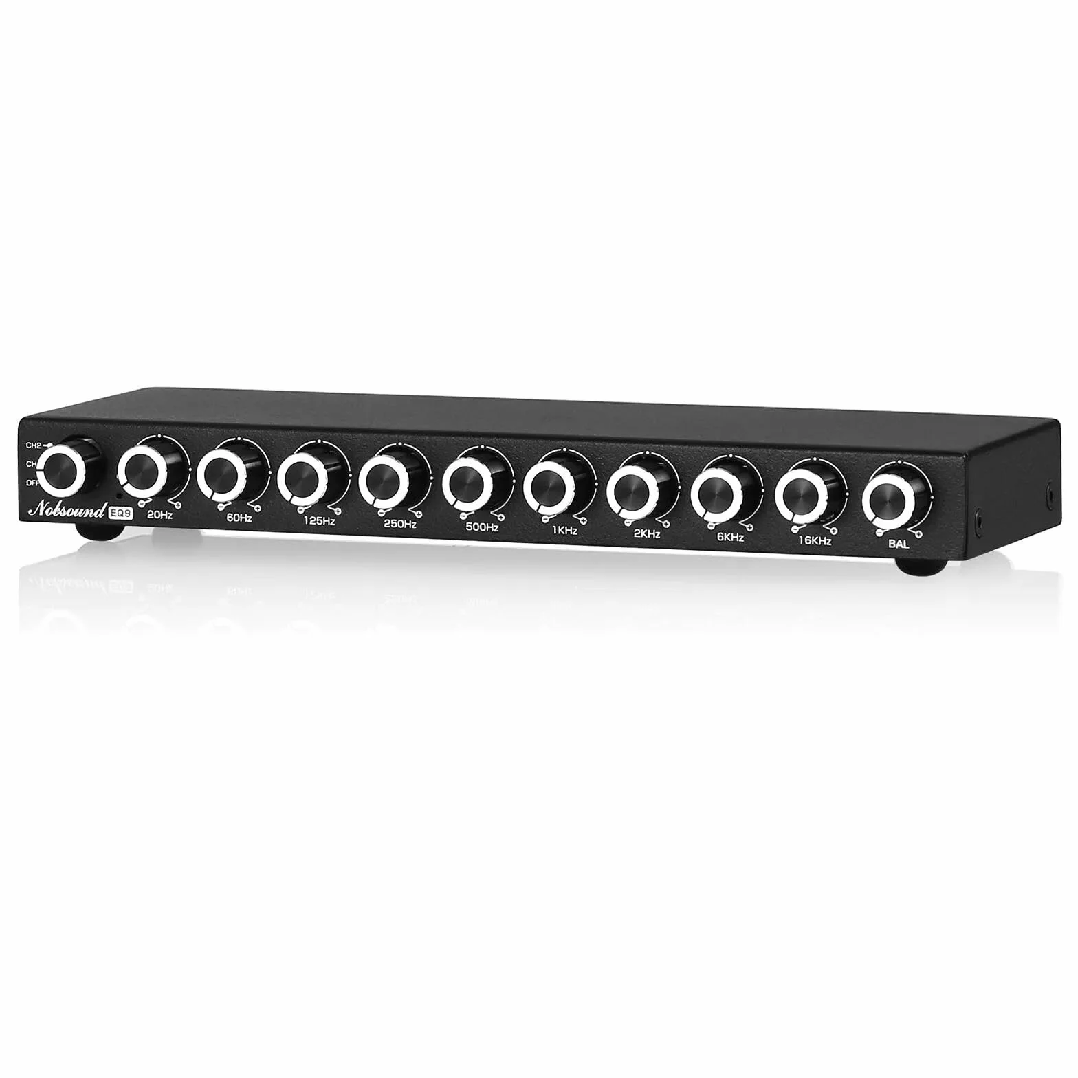 Nobsound HiFi 9-pasmowy Stereo EQ przedwzmacniacz analogowy equalizer, procesor audio do domu/samochodu (EQ9)