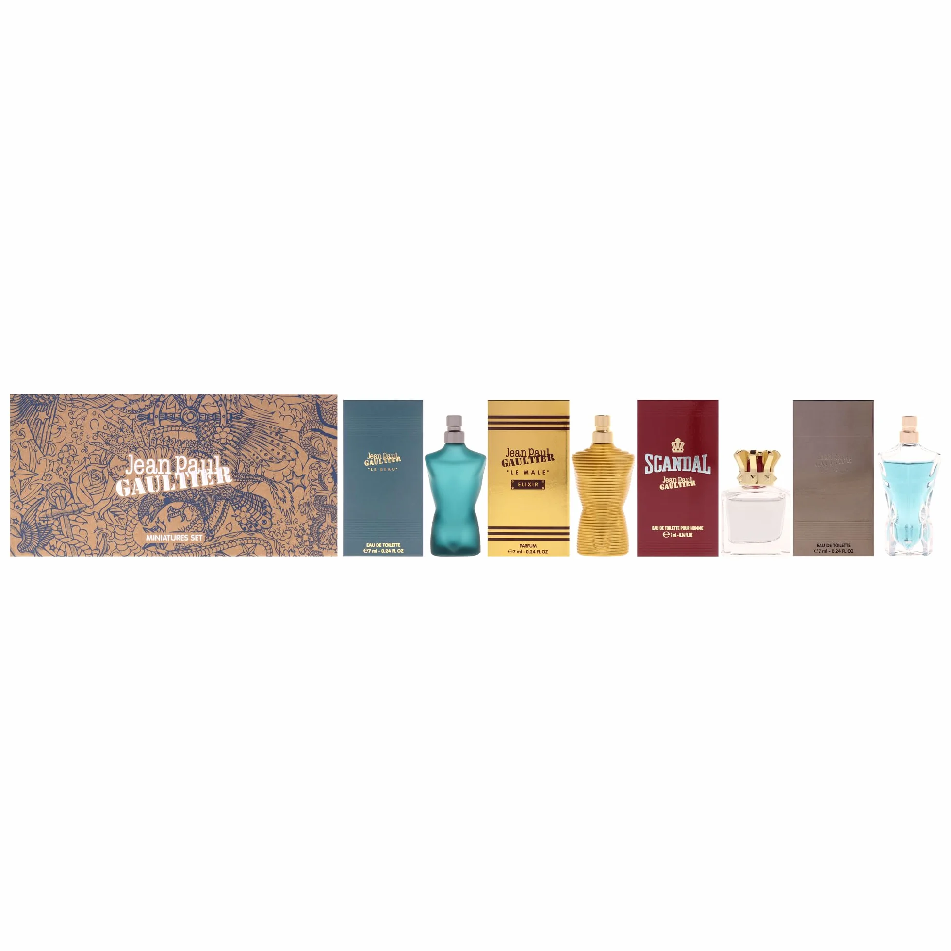 Jean Paul Gaultier - 4-częściowe pudełko upominkowe - Le Male, Scandal, Le Male Elixir, Le Beau Eau de Parfum Sprays 6,8 g każda