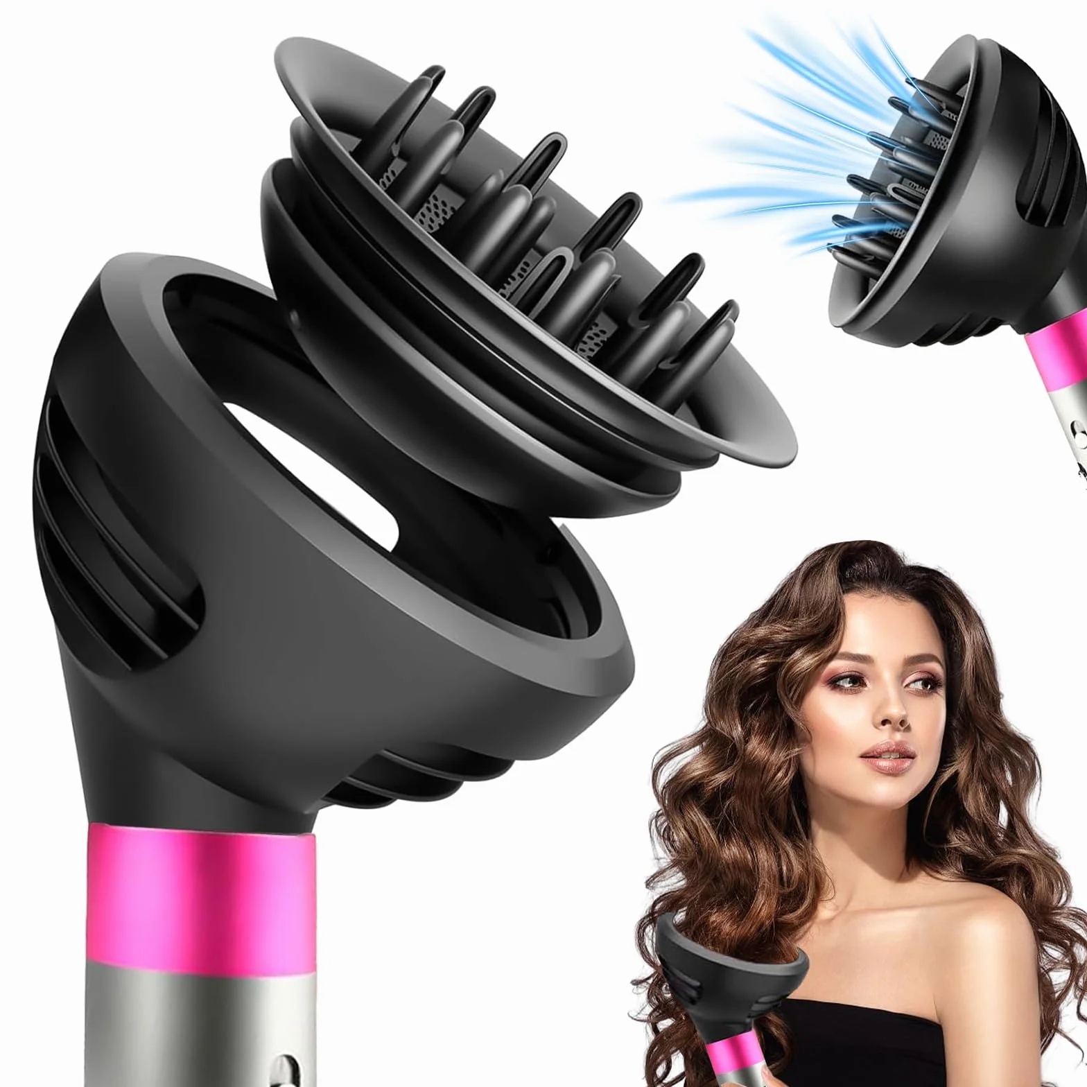 Nakładki dyfuzora do włosów do Dyson Airwrap HS05 HS01 HS08, dyfuzor do włosów do fal i loków, nakładka dyfuzora do suszarki do Dyson Airwrap, przekształcalny w suszarkę do włosów z dyfuzorem