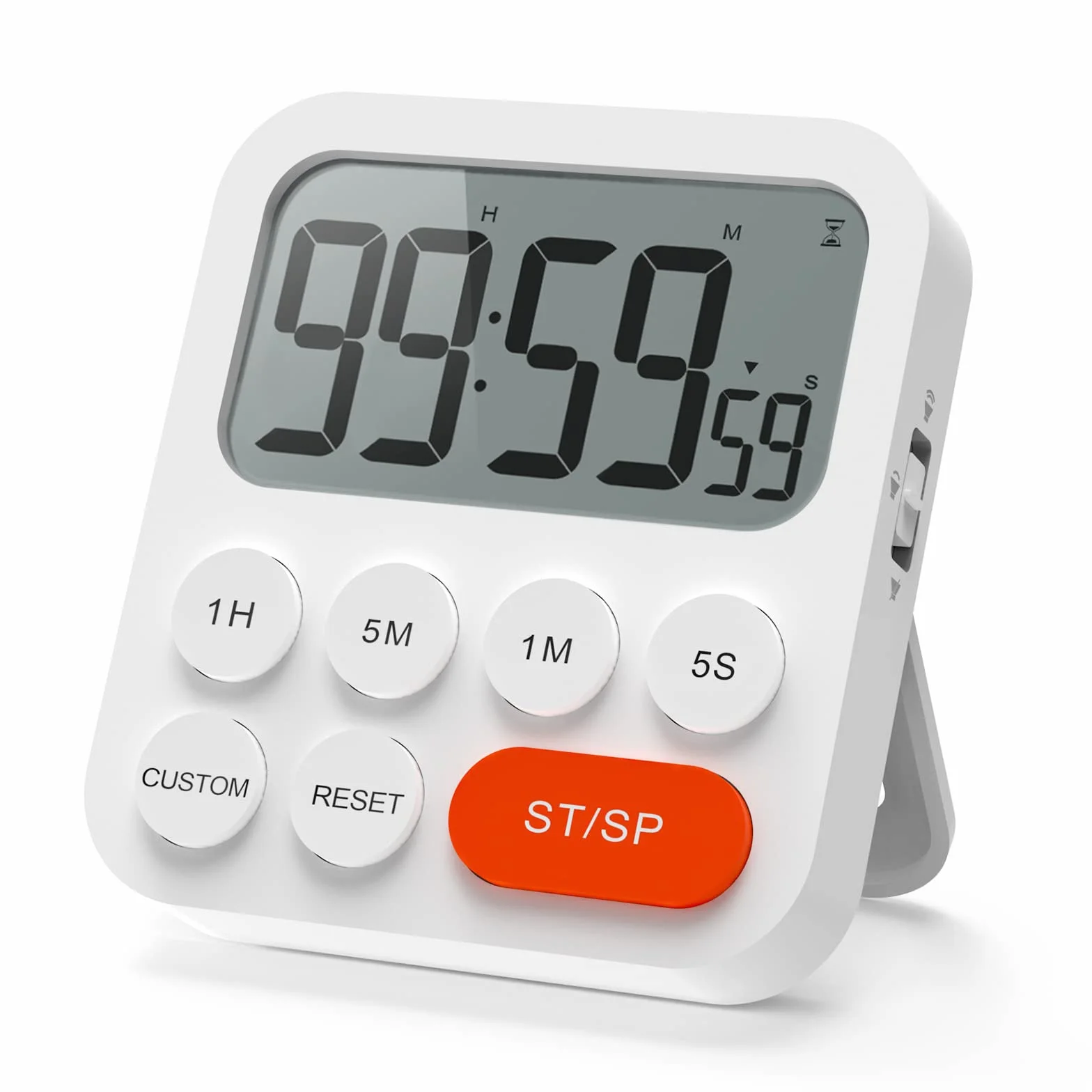 LIORQUE timer kuchenny, timer kuchenny, cyfrowy timer i odliczanie z trybem niestandardowym, 3 poziomy głośności do egzaminu, spotkanie, bez szumów - 2 baterie AAA