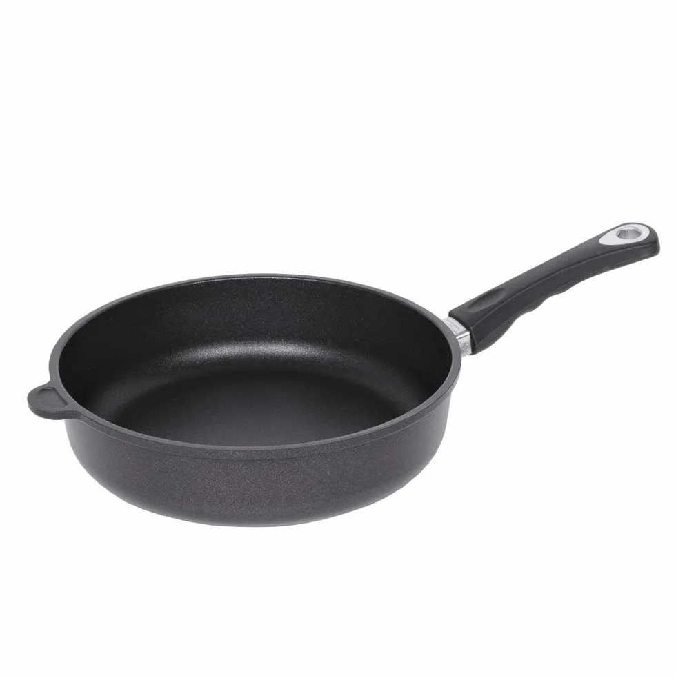 AMT Gastroguss Patelnia do smażenia, Ø 28 cm, wysokość 7 cm, patelnia do duszenia, stała rączka, nie nadaje się do płyt indukcyjnych, Lotan® nieprzywierająca powłoka nieprzywierająca, patelnia żeliwna