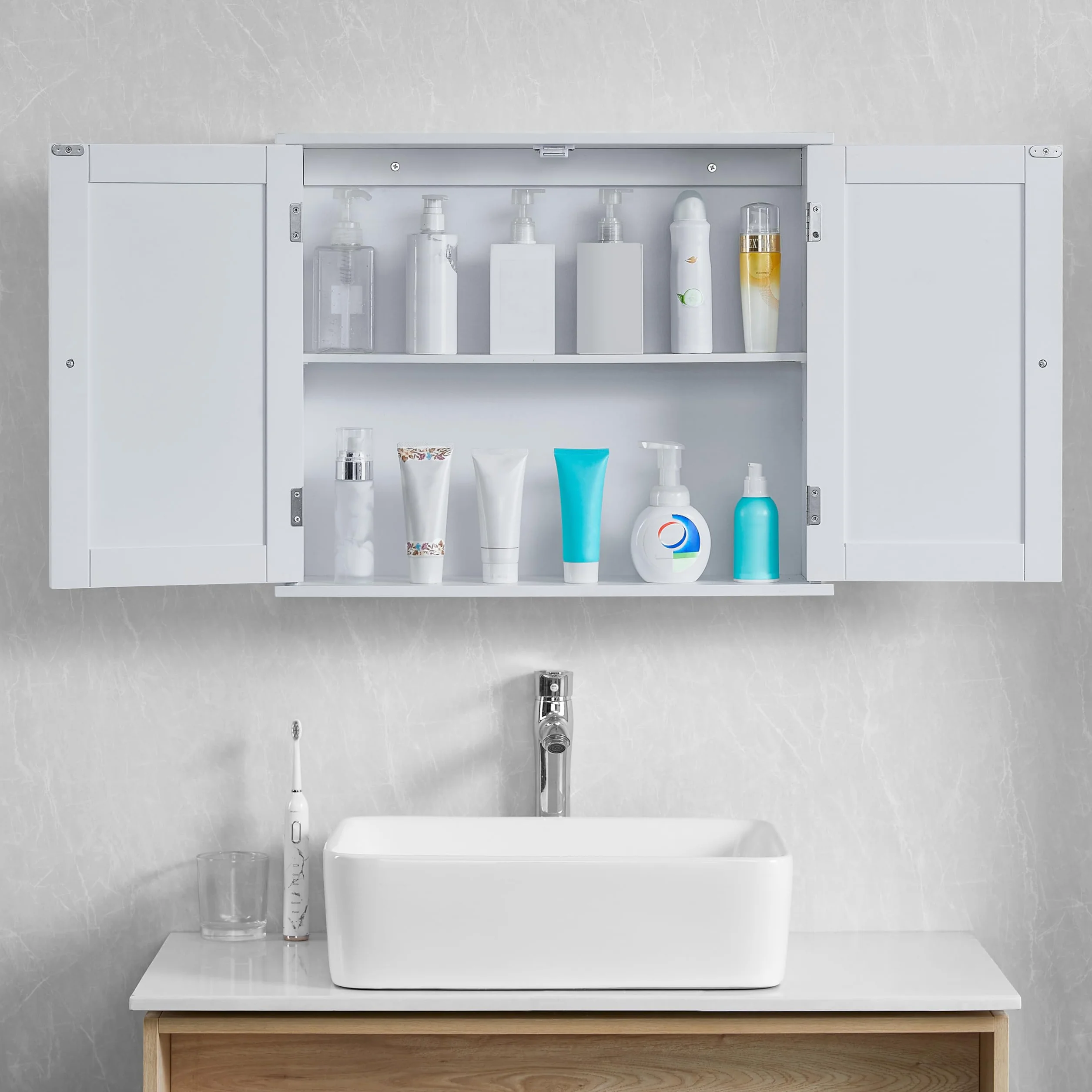 Bath Vida Priano Szafka łazienkowa z podwójnymi drzwiami biała
