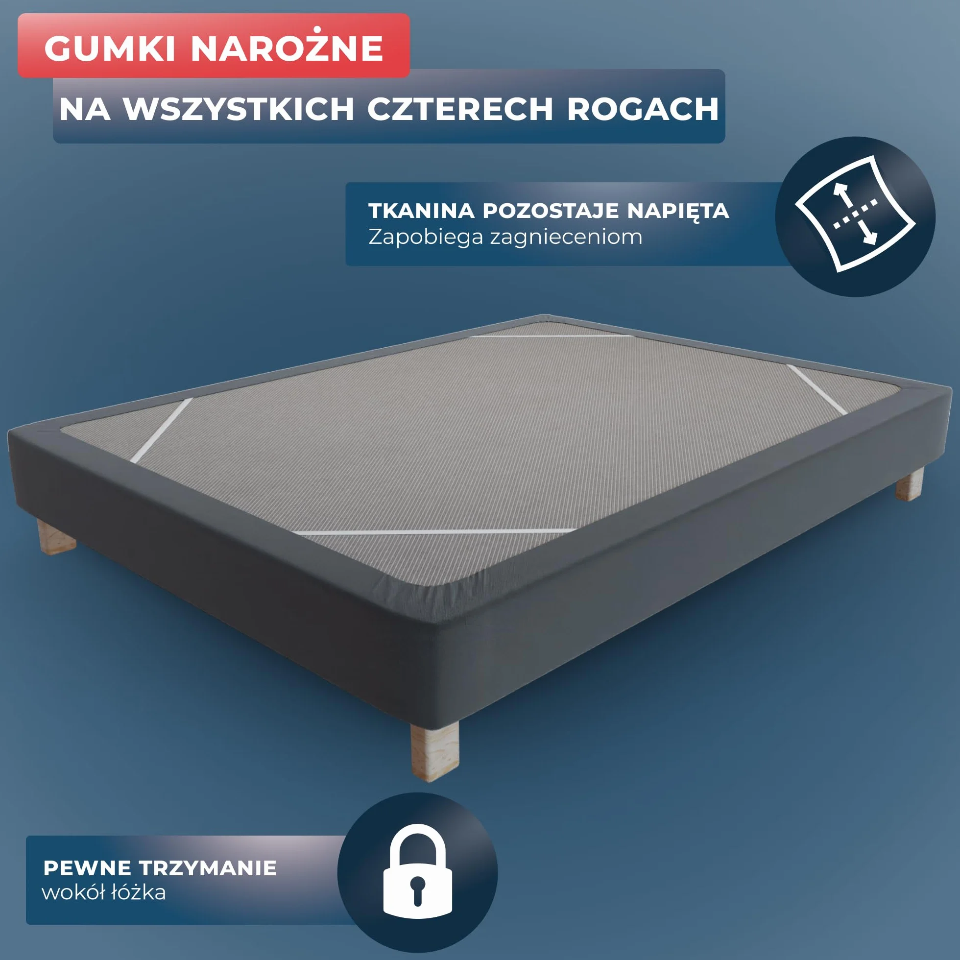 Wrappybag Osłona na Materac 90 x 190 cm Elastyczne Gumki Pokrowiec na Łóżko Szary