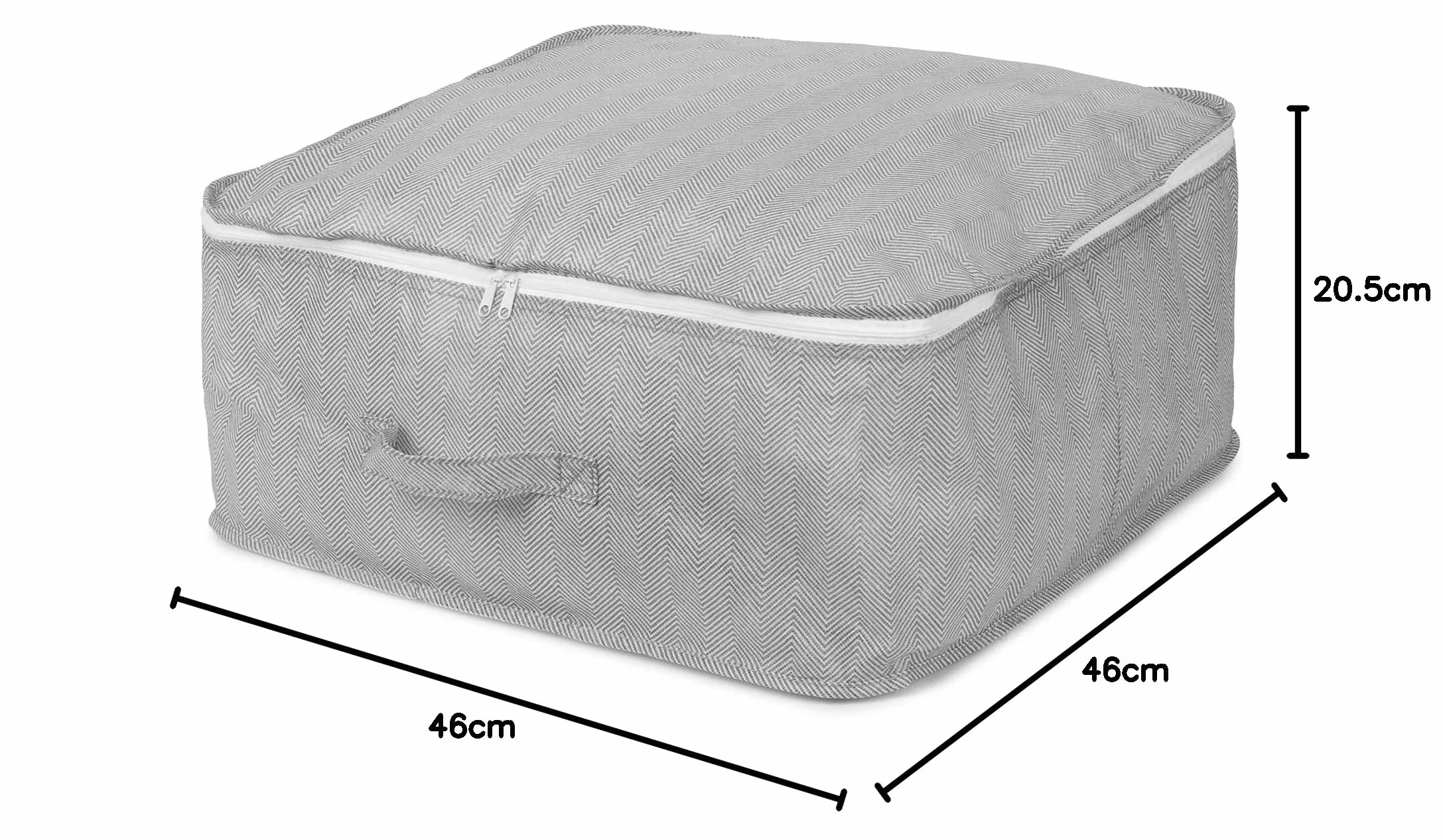 Torba do przechowywania z zamkiem błyskawicznym 46 x 46 x 20,5 cm polipropylen Boston szaro-biała