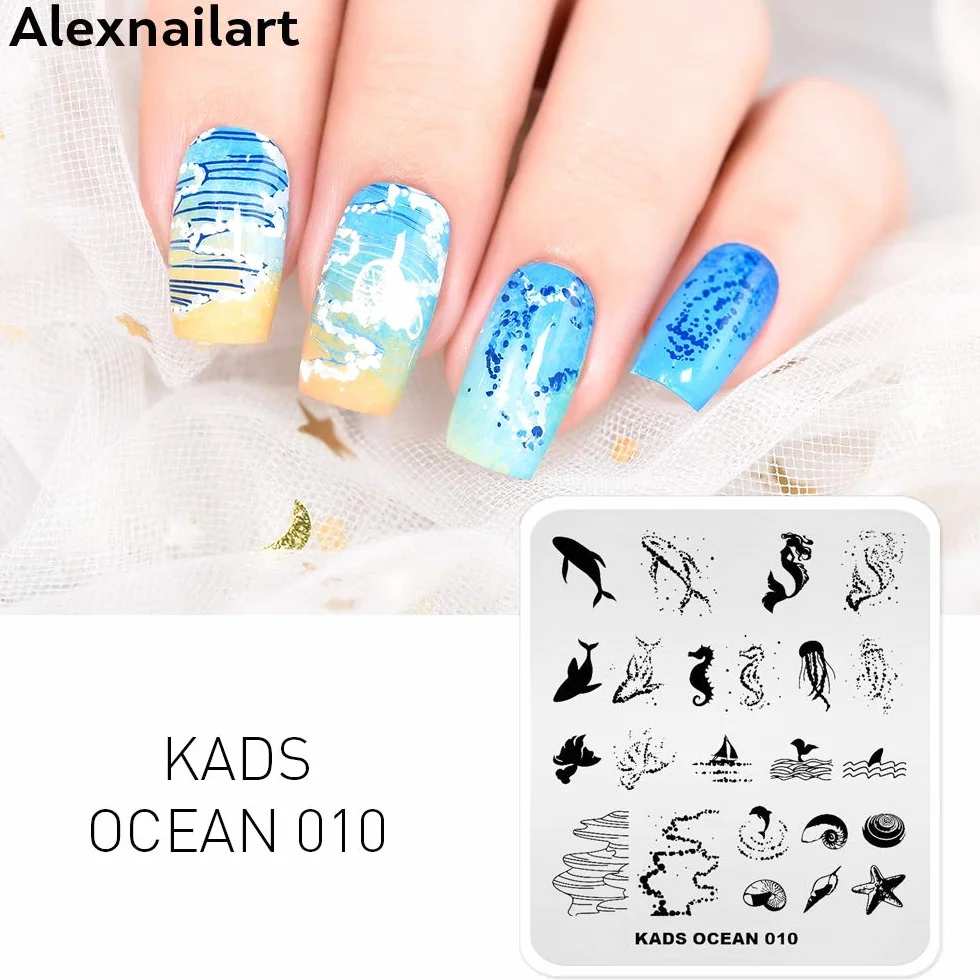 Nail Art Stamping Tablice Obraz z motywami syreny oceanu do druku manicure narzędzia transferowe