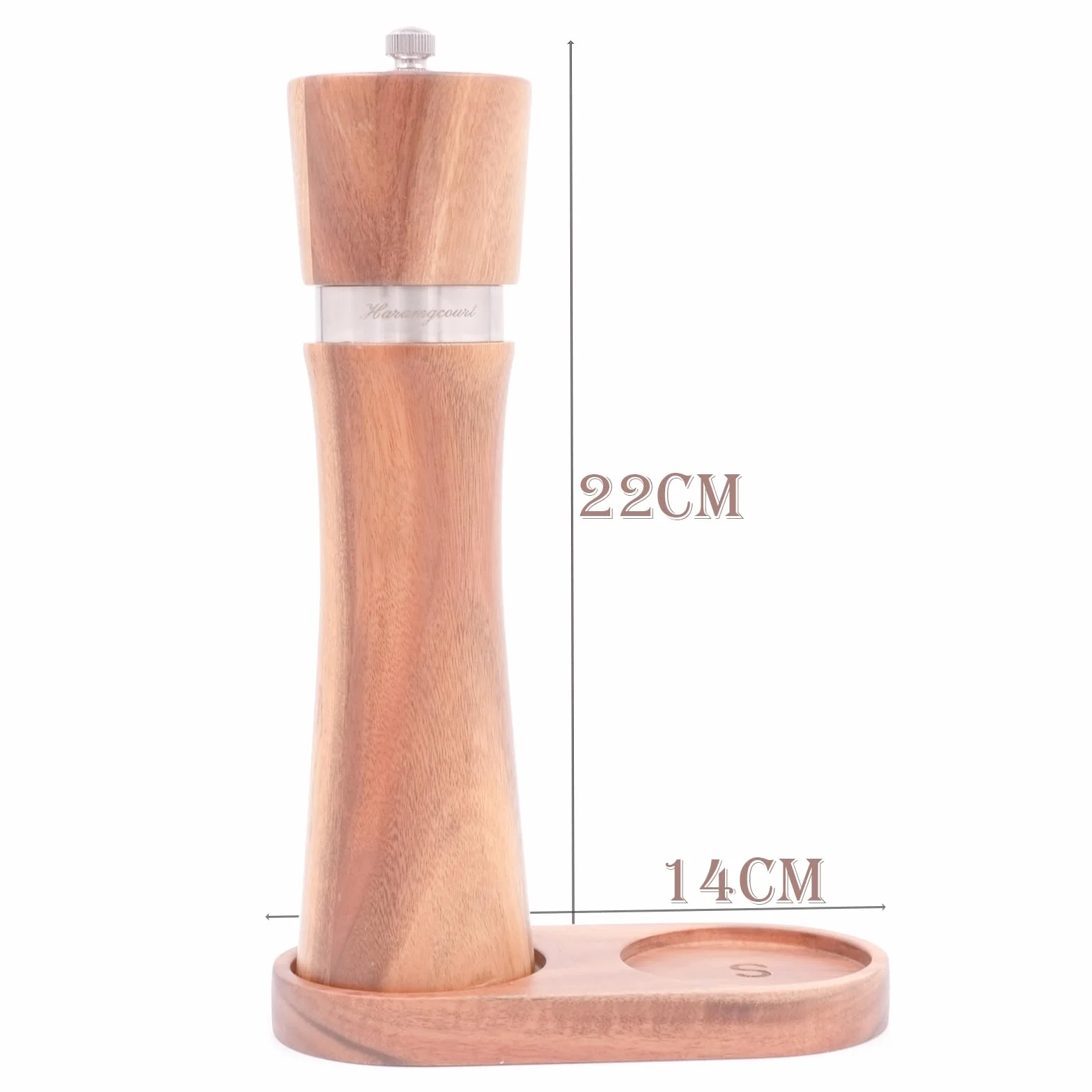 Młynki Do Soli I Pieprzu Drewniane 22 cm Akacja Zestaw Ręczny