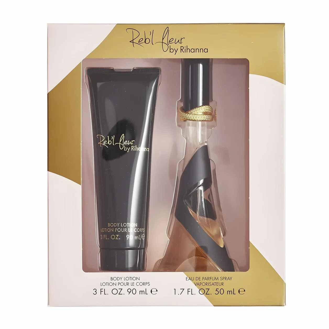 Rihanna Reb'l Fleur Gift Set 50ml Eau De Parfum Spray + 90ml Body Lotion