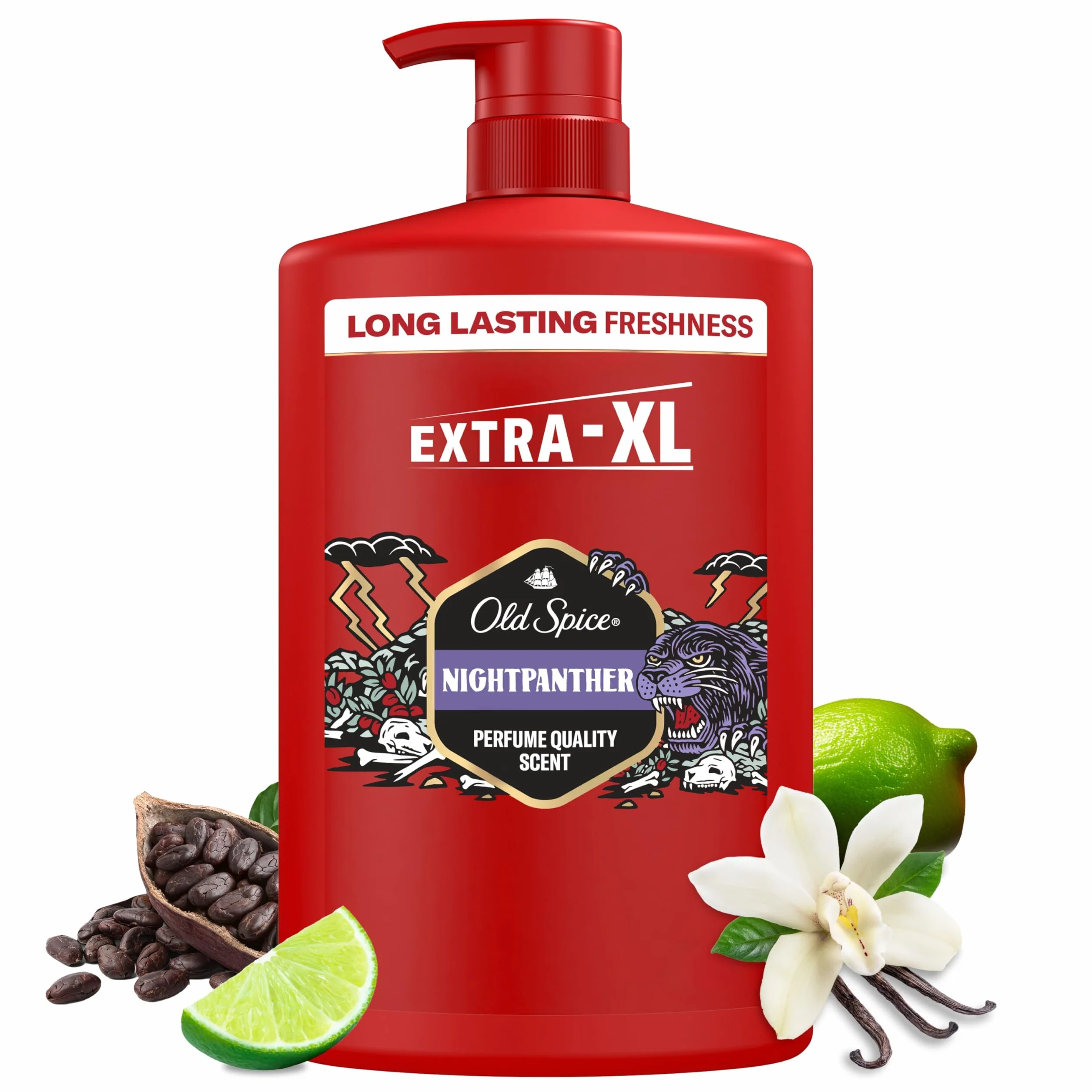 Old Spice Night Panther Żel pod prysznic i szampon dla mężczyzn 1000ml, uniwersalna formuła 3 w 1 do mycia ciała, włosów i twarzy, długotrwała świeżość, głębokie oczyszczanie